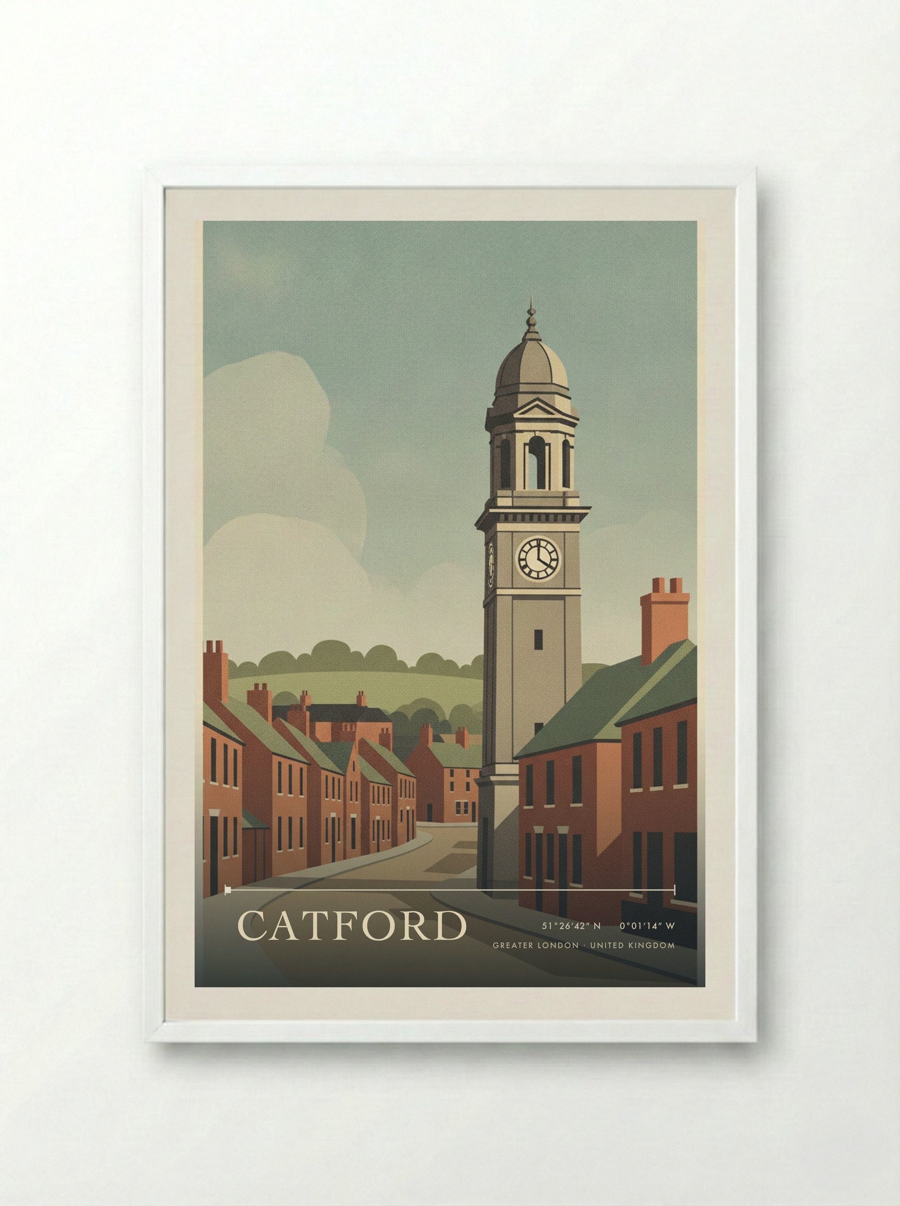 Catford Greater London United Kingdom Travel Poster - Framed Print White