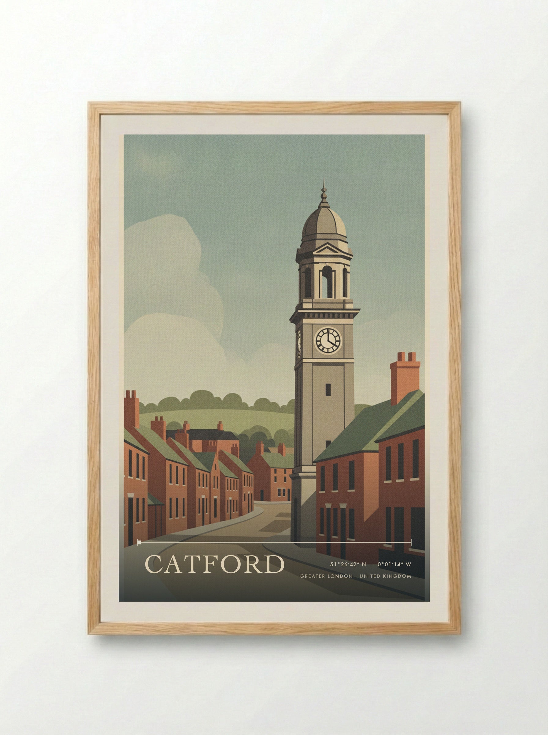 Catford Greater London United Kingdom Travel Poster - Framed Print Wood