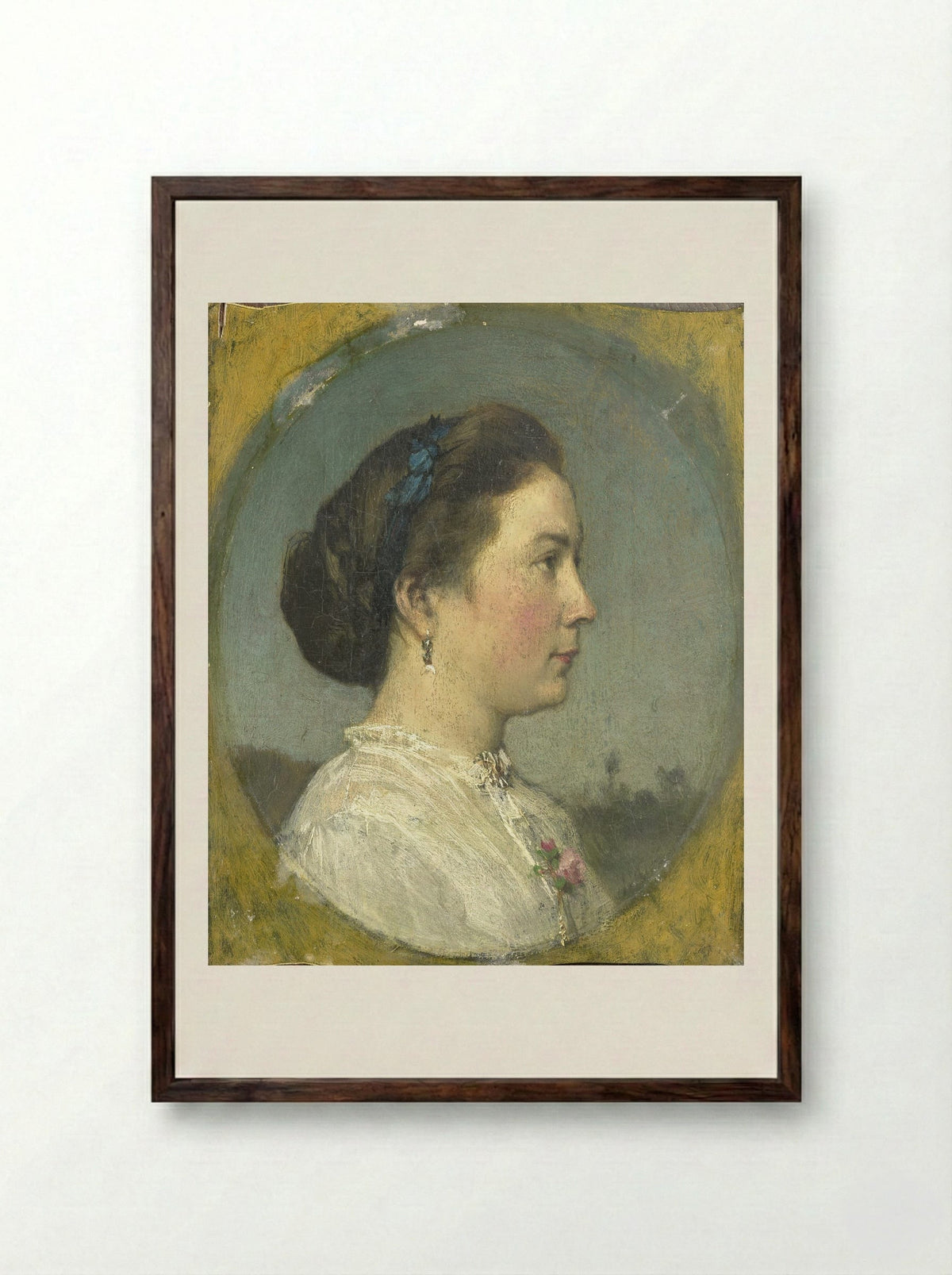 Catharina Hendrika Horn (1841-1905), Wife of the Artist - Jacob Maris - Framed Print Dark Wood