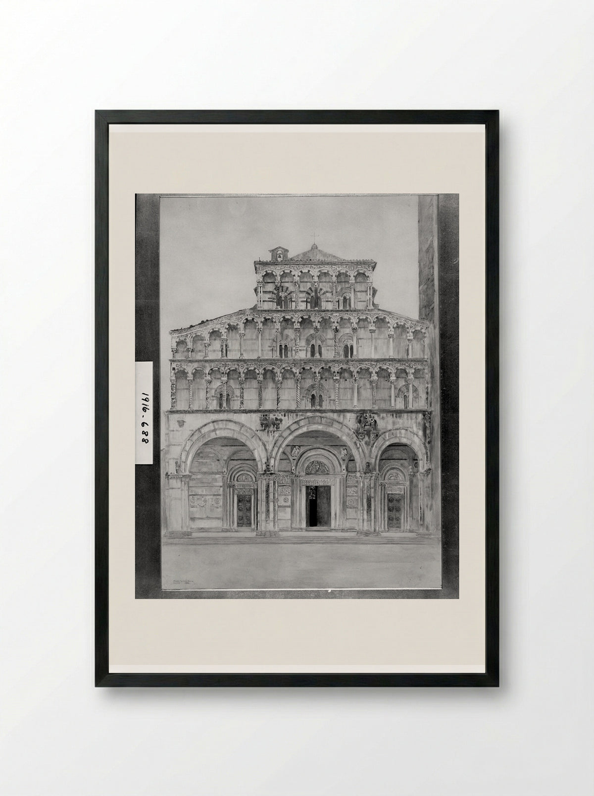 Cathedral, Lucca, Italy - Joseph Lindon Smith - Framed Print Black