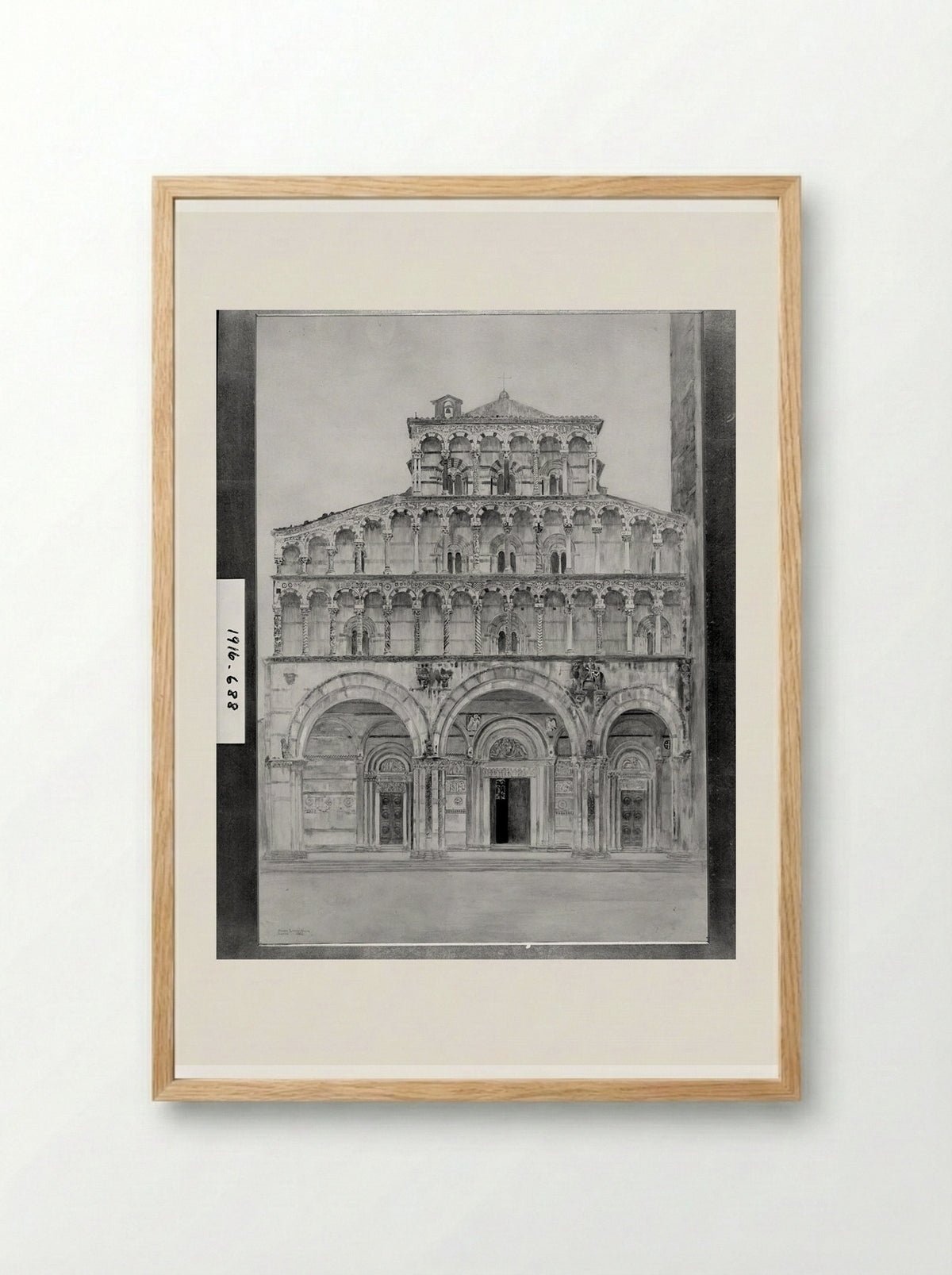 Cathedral, Lucca, Italy - Joseph Lindon Smith - Framed Print Wood