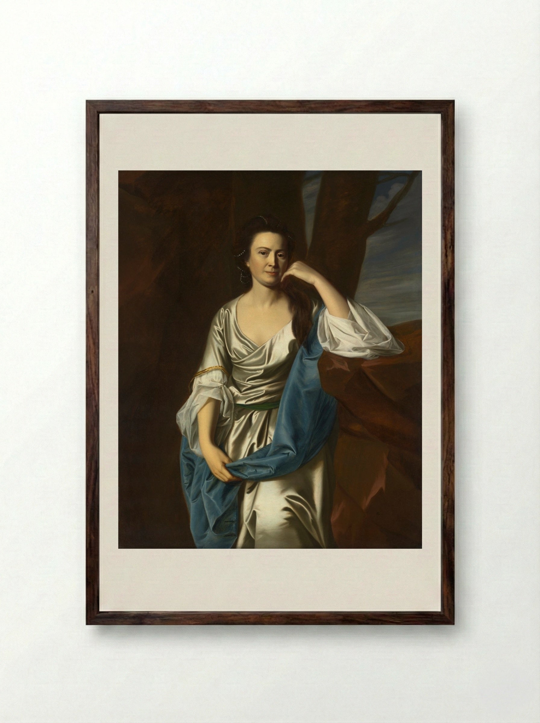 Catherine Greene - John Singleton Copley - Framed Print Dark Wood