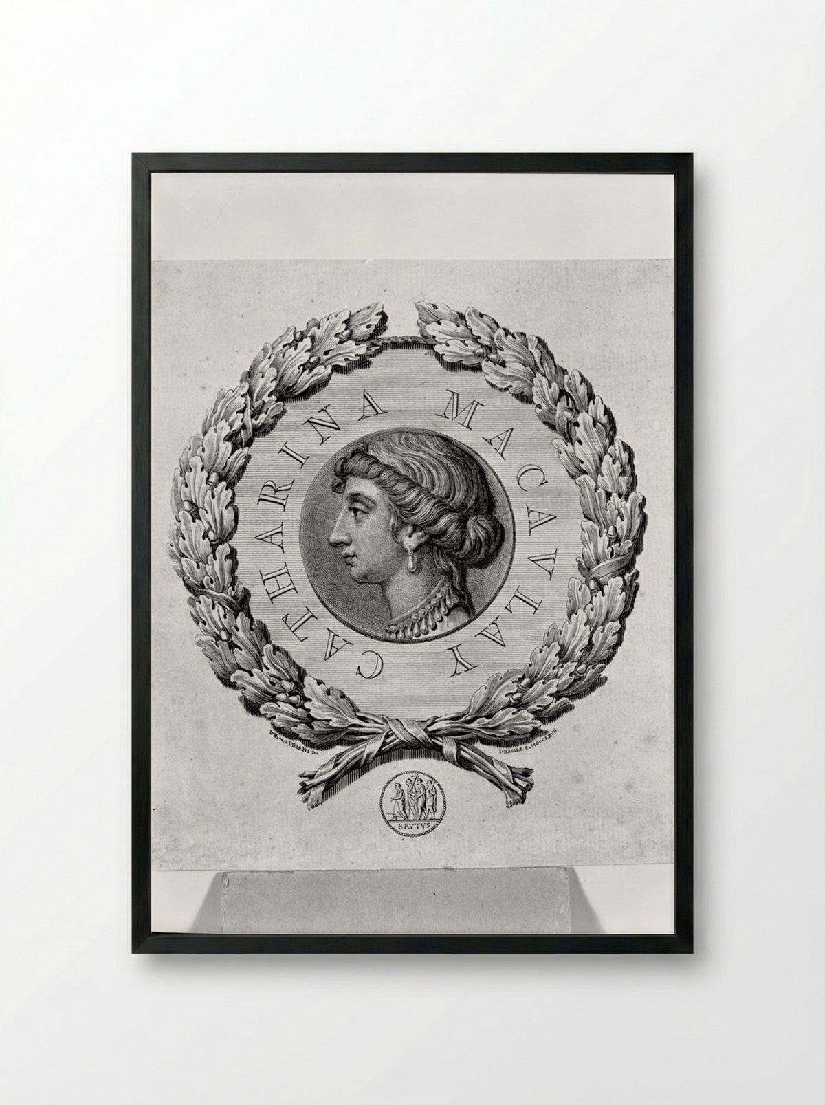 Catherine Macaulay - James Basire the Elder - Framed Print Black