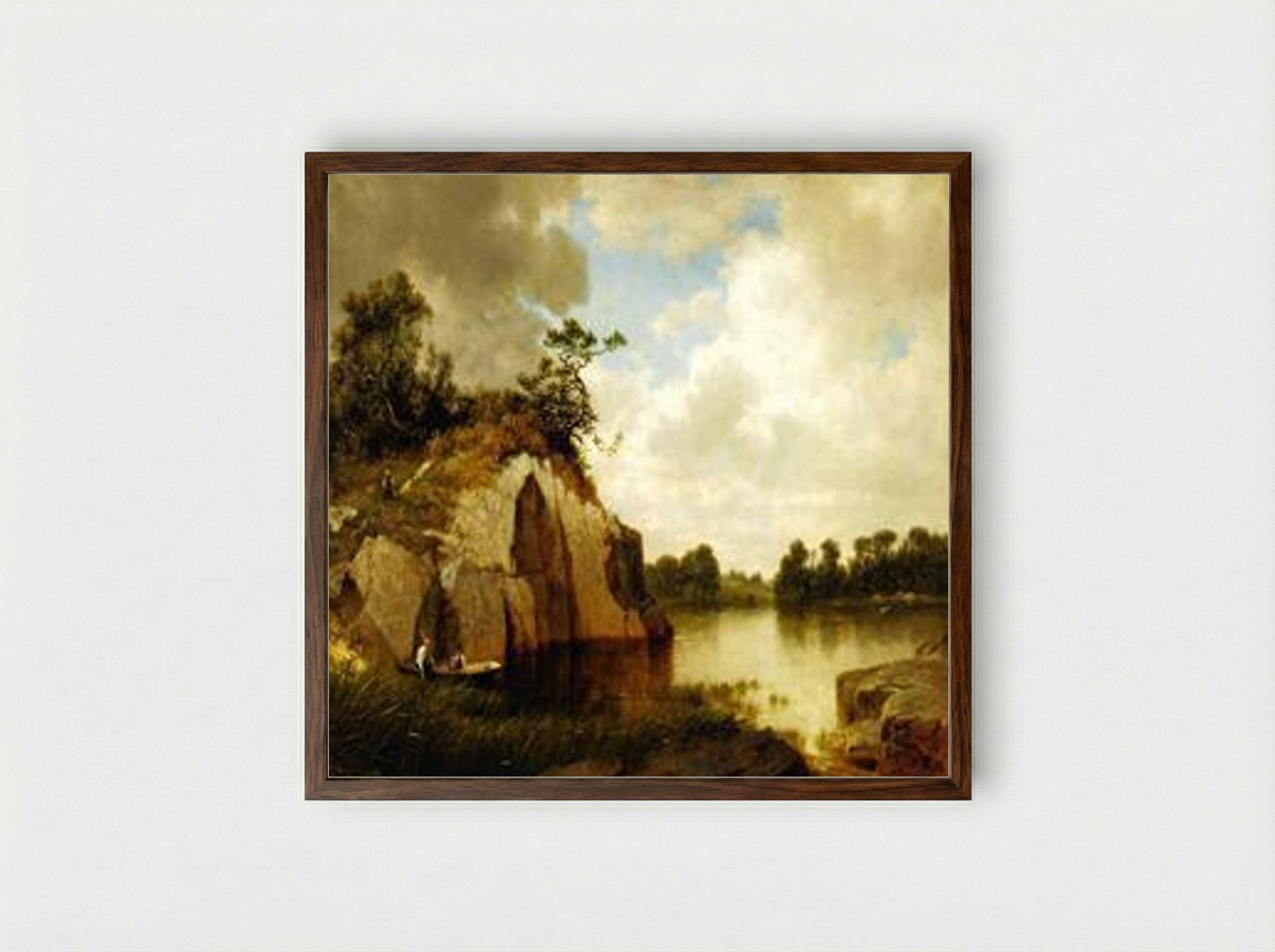 Catnip Island, Near Greenwich, CT - David Johnson - Framed Print Dark Wood