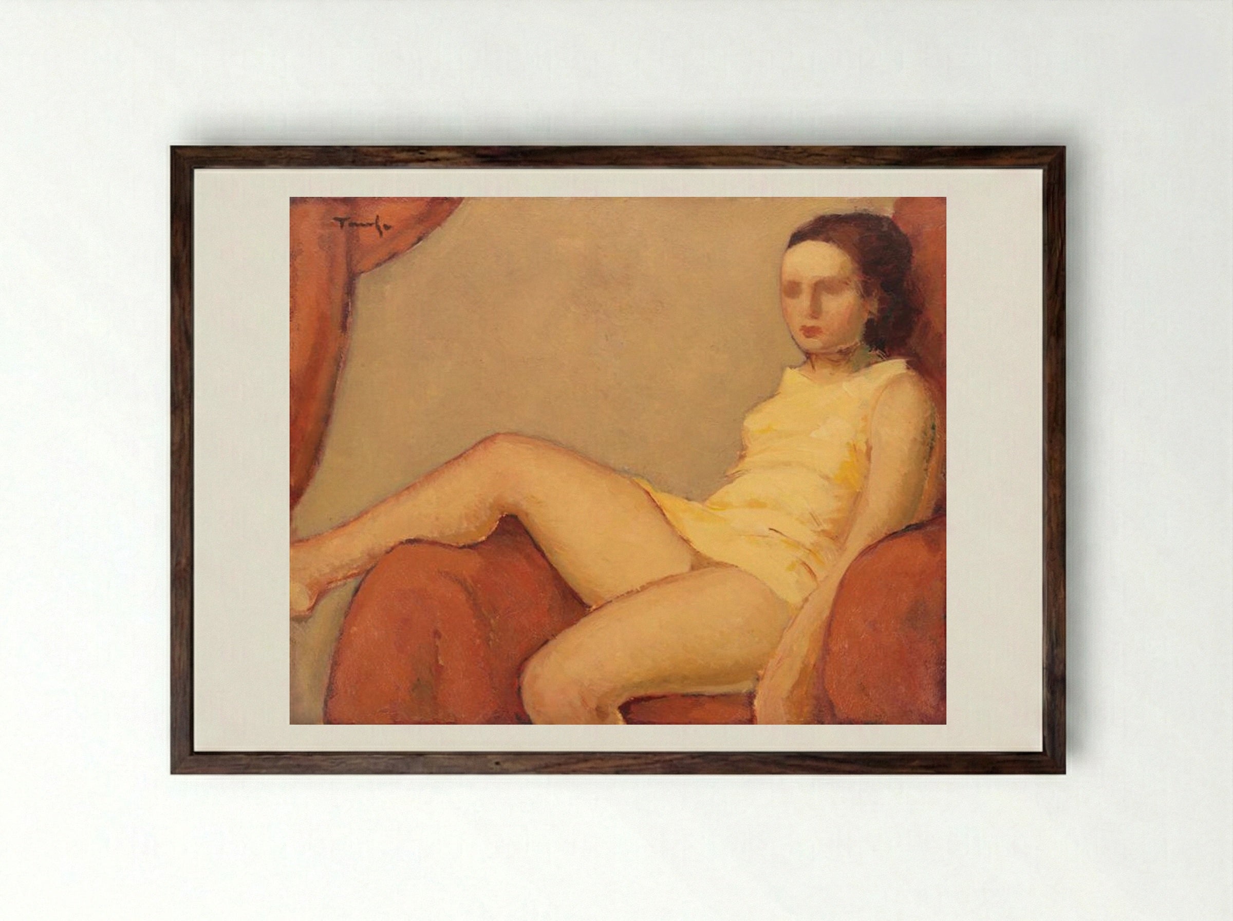 Catrina - Nicolae Tonitza - Framed Print Dark Wood
