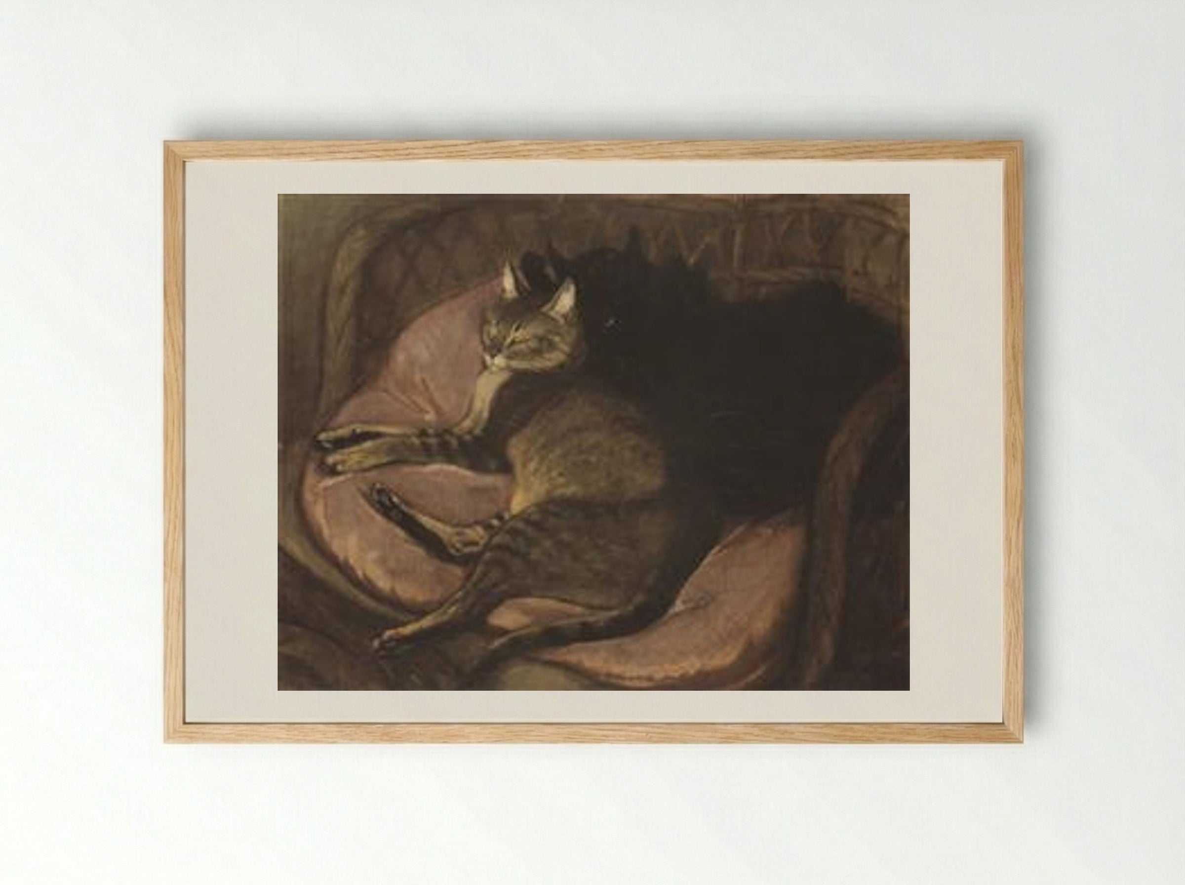 Cats on the Sofa - Théophile Steinlen - Framed Print Wood