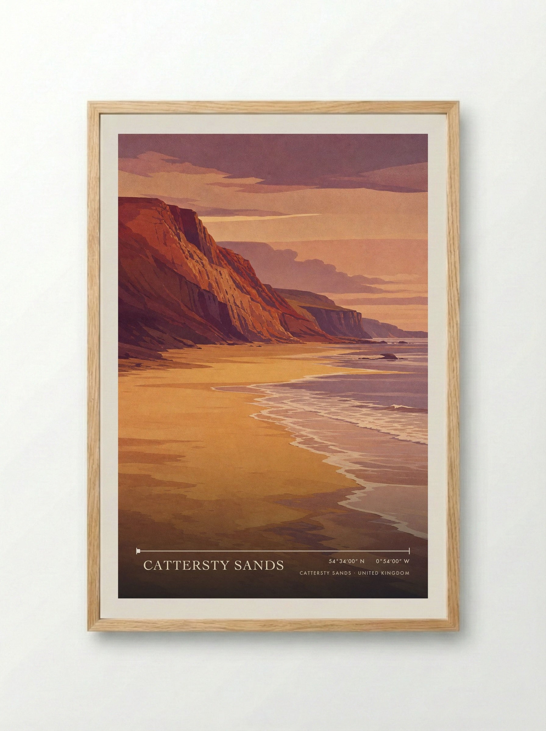 Cattersty Sands United Kingdom Travel Poster - Framed Print Wood