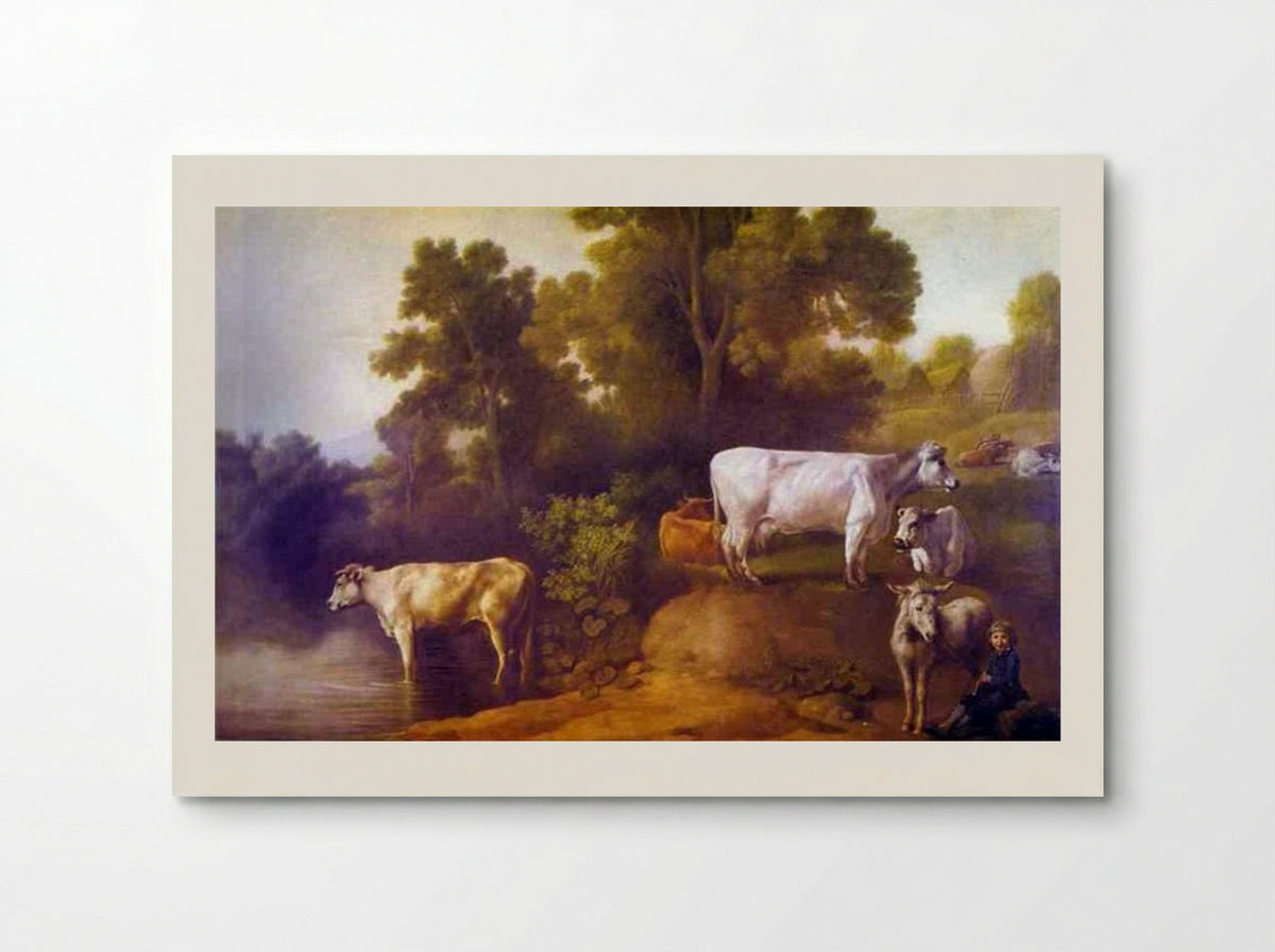 Cattle by a Stream - George Stubbs - Poster