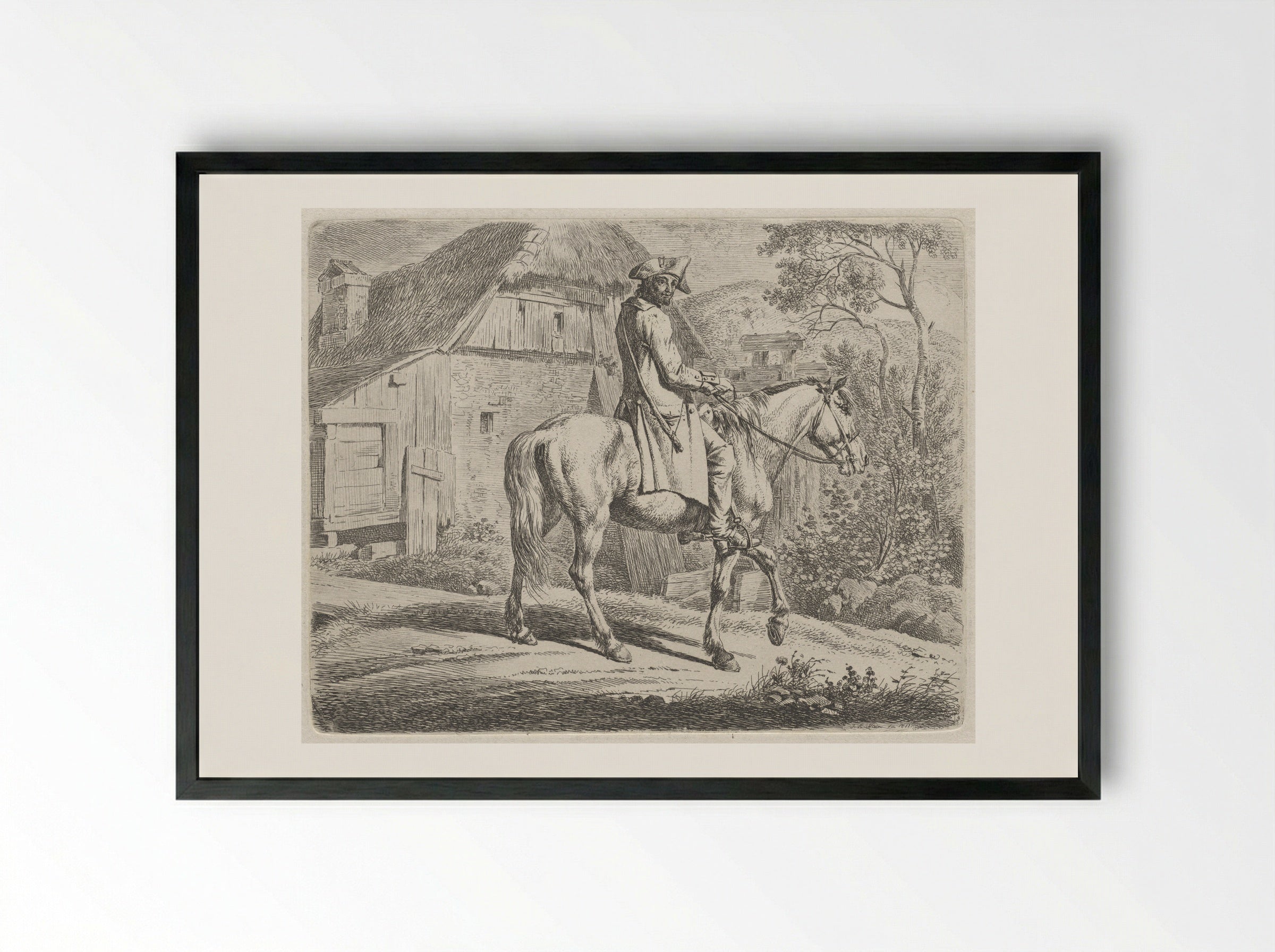 Cattle - Johann Adam Klein - Framed Print Black