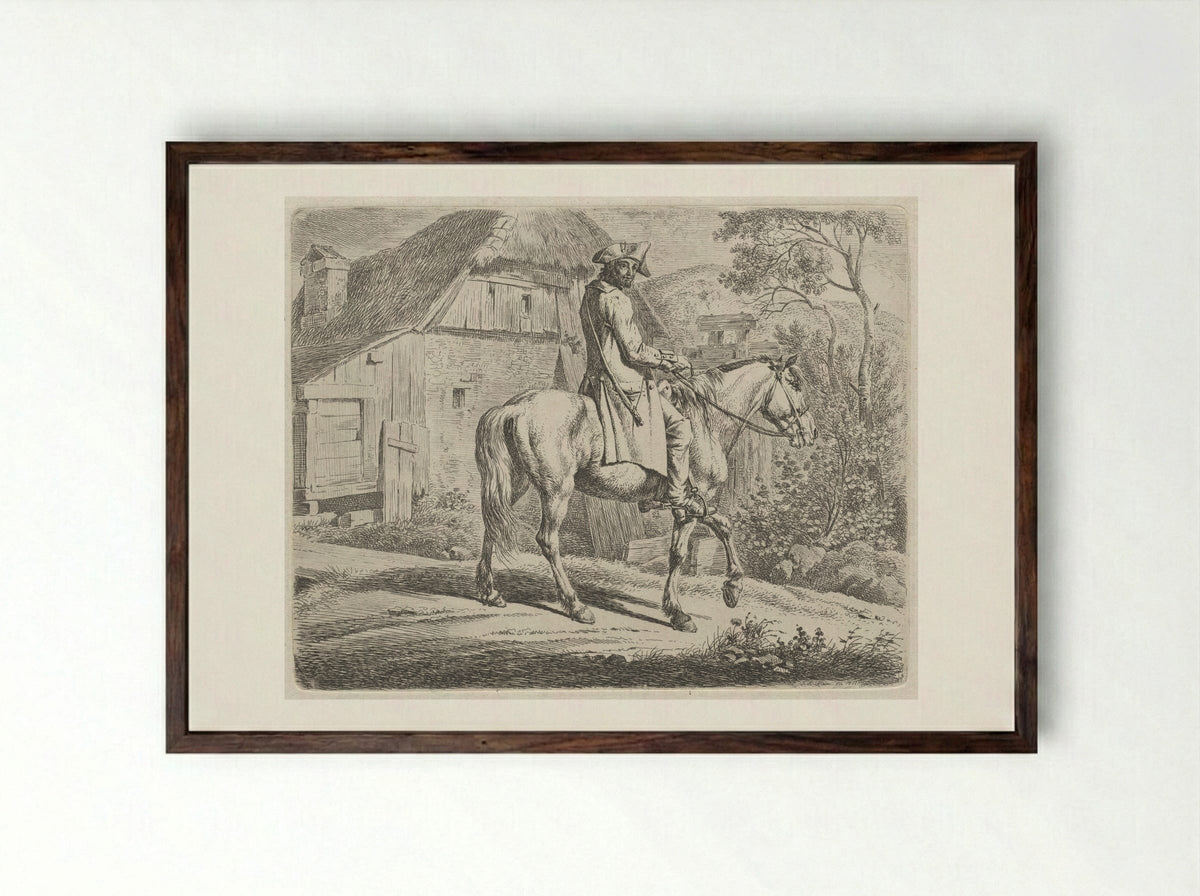 Cattle - Johann Adam Klein - Framed Print Dark Wood