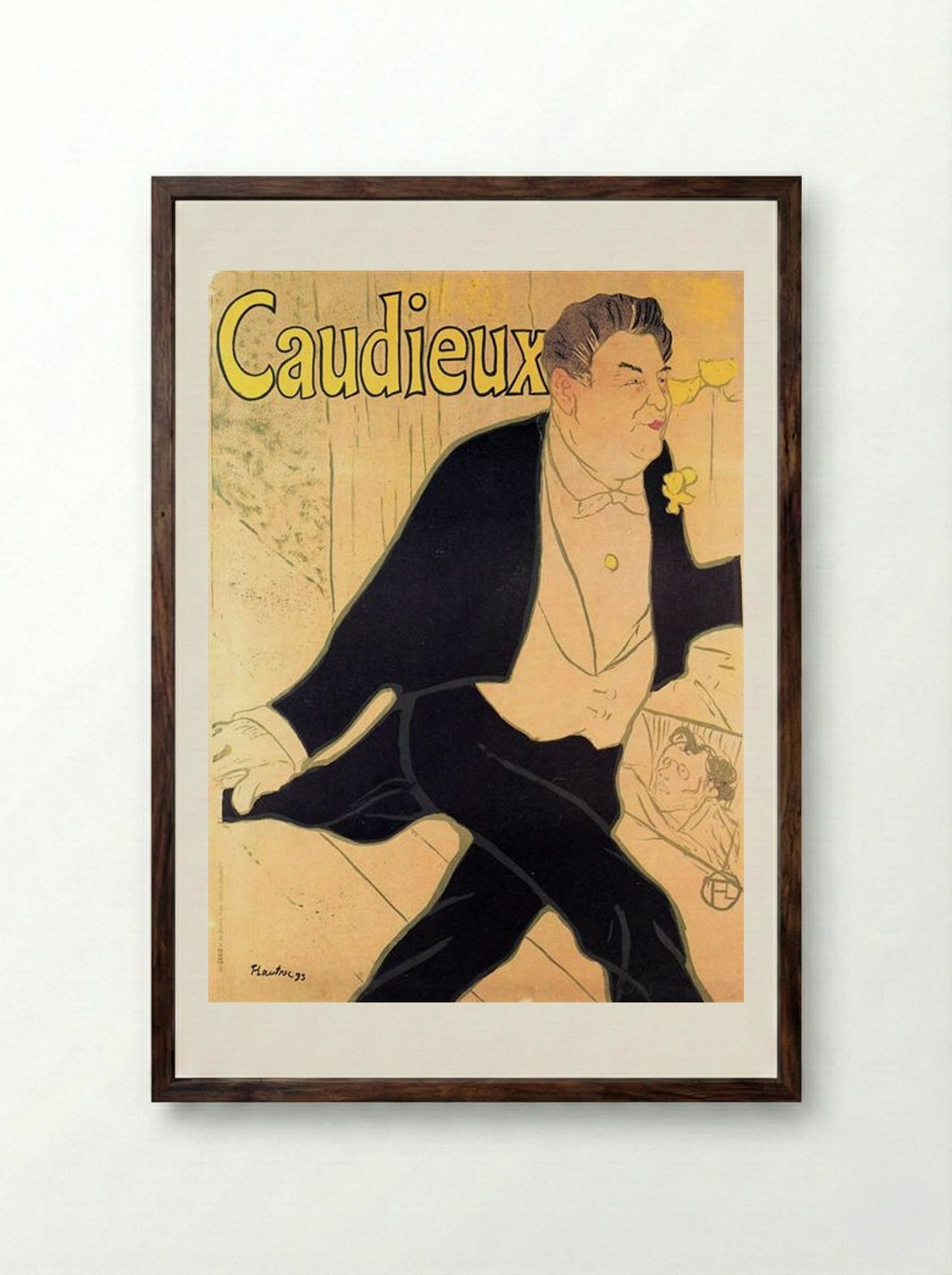 Caudieux - Henri de Toulouse-Lautrec - Framed Print Dark Wood