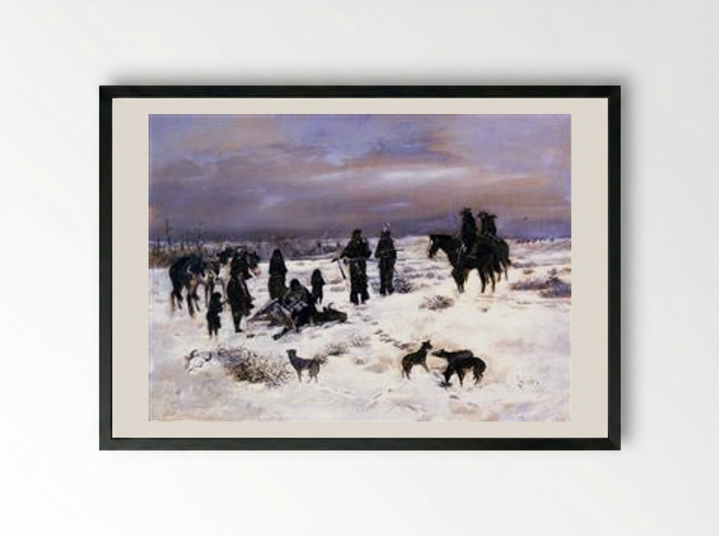 Caught in the Act - Charles M. Russell - Framed Print Black