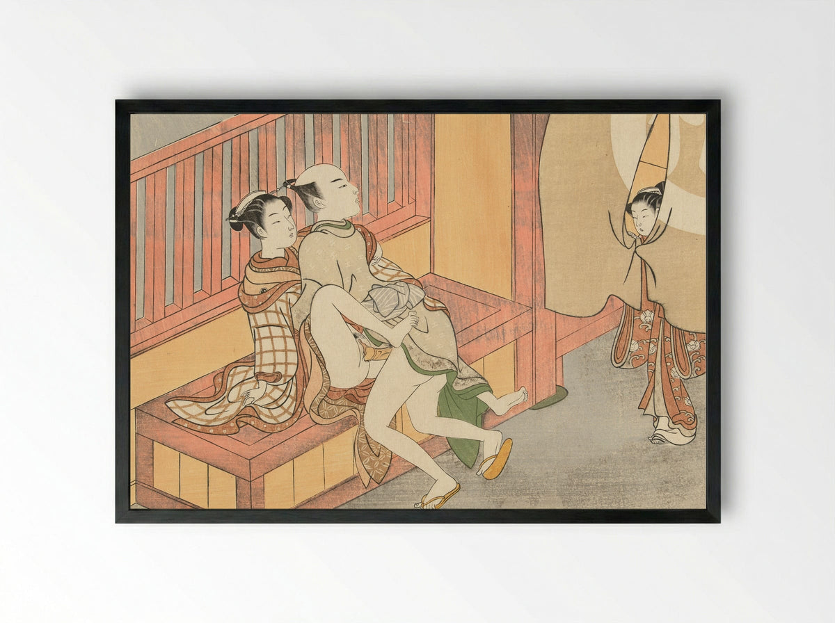 Caught in the Act - Suzuki Harunobu - Framed Print Black