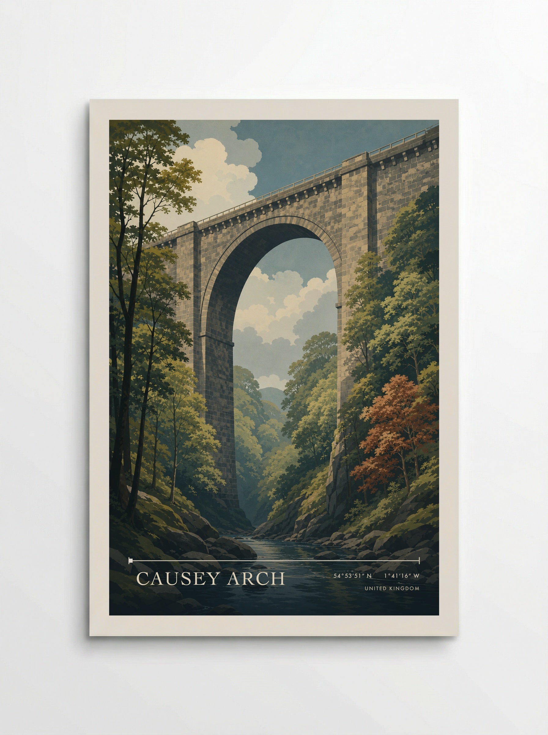 Causey Arch United Kingdom Travel Poster - Poster