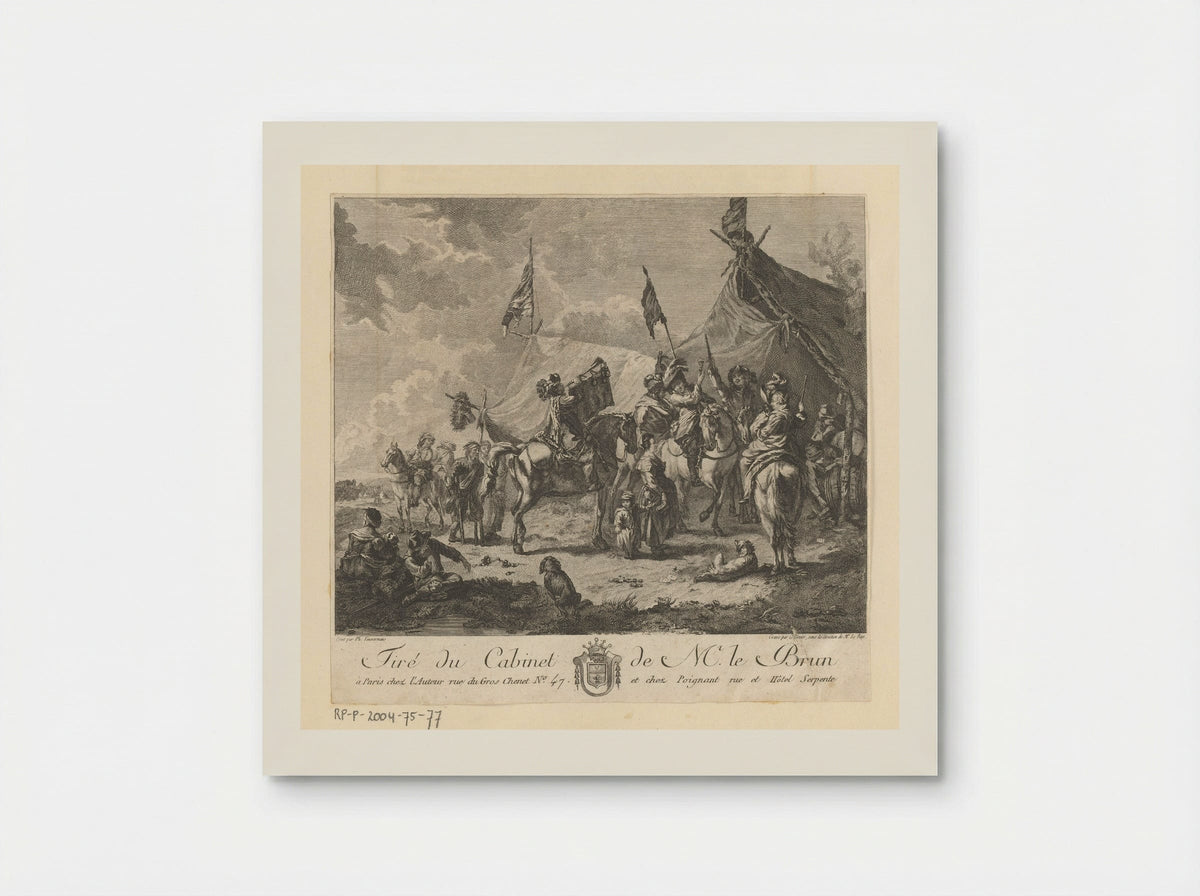 Cavalerie bij de marketenster - Jacques-Philippe Le Bas - Poster