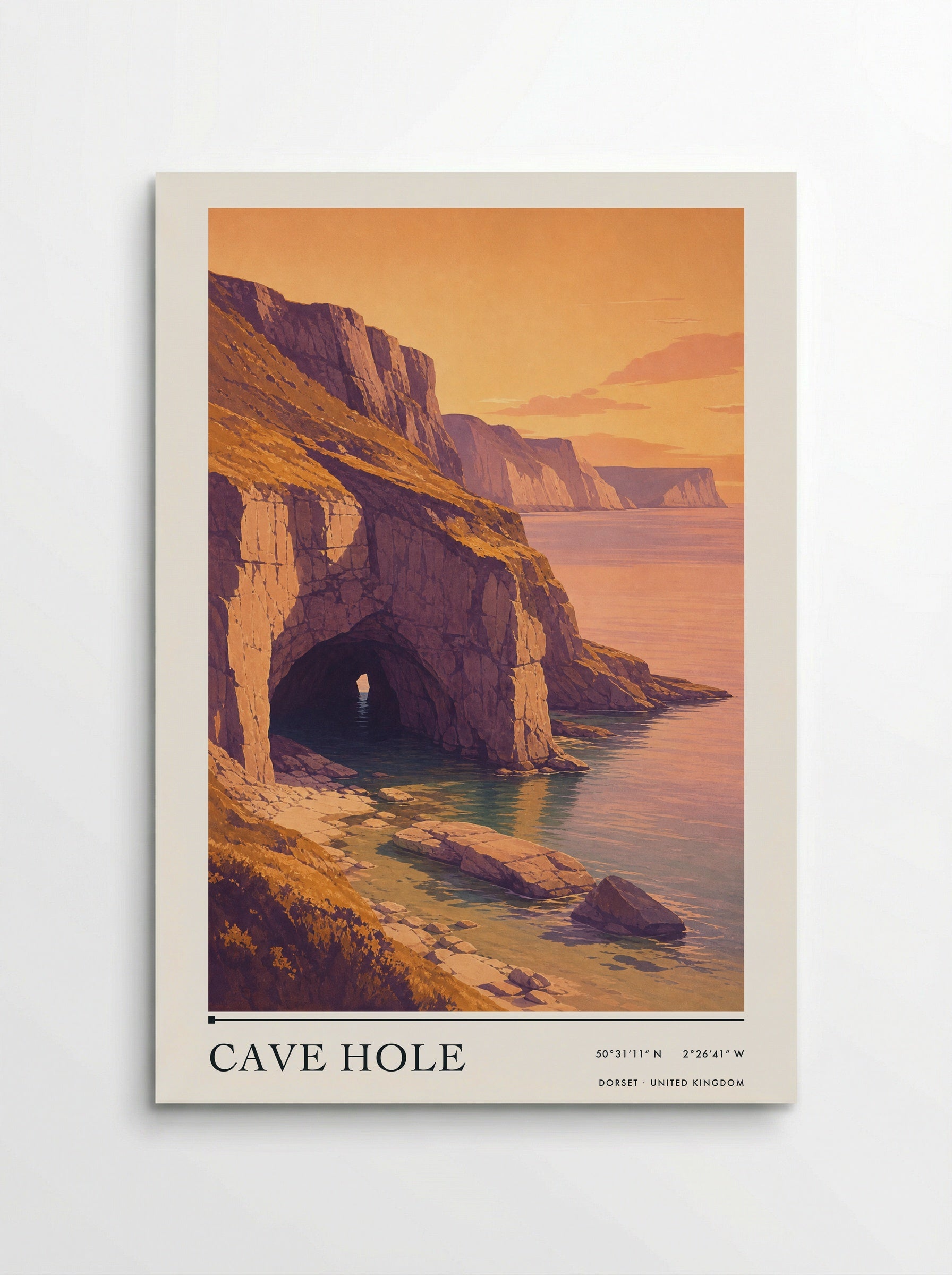 Cave Hole Dorset United Kingdom Travel Poster - Poster
