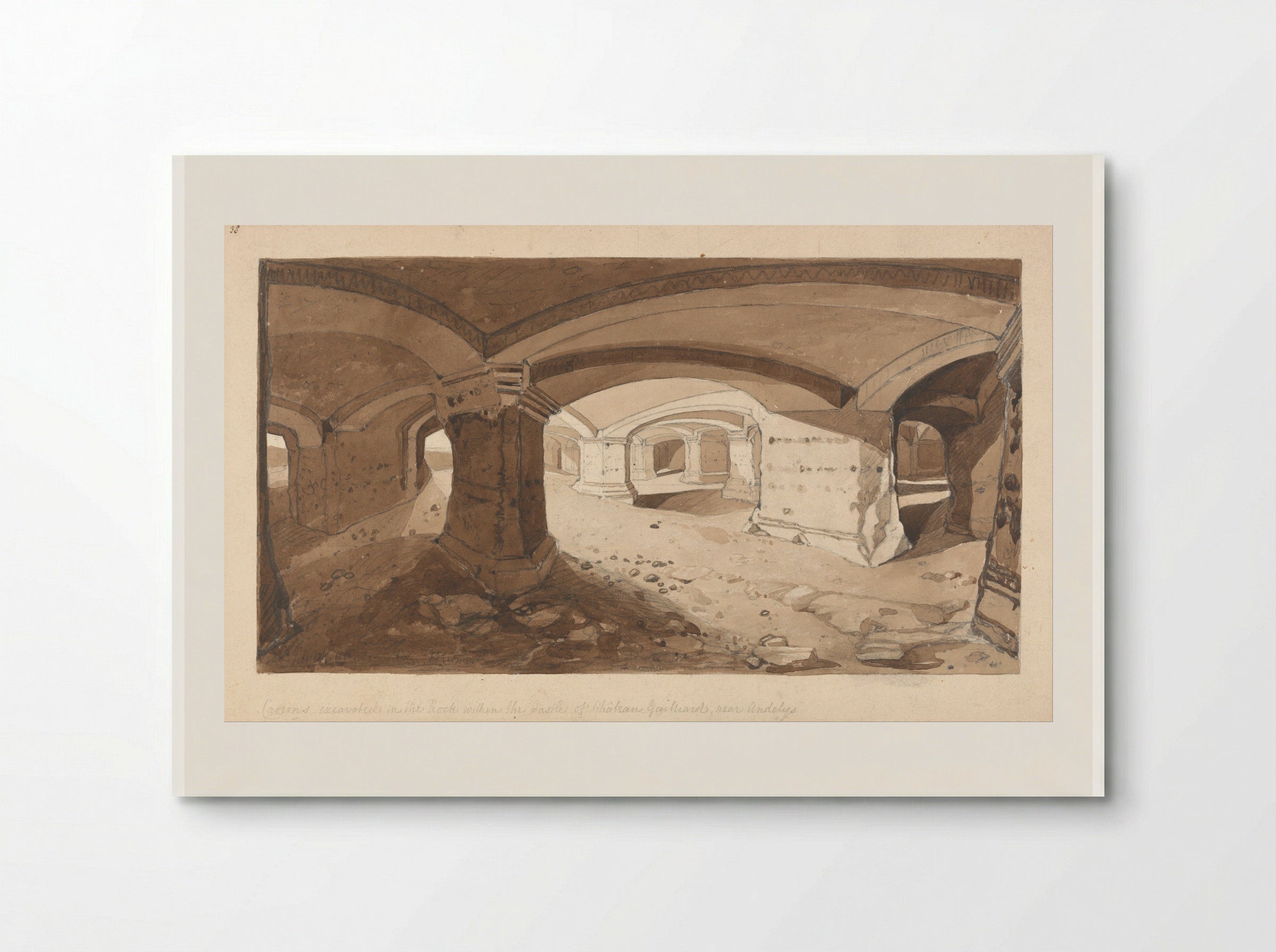 Caverns at Château Gaillard - John Sell Cotman - Poster