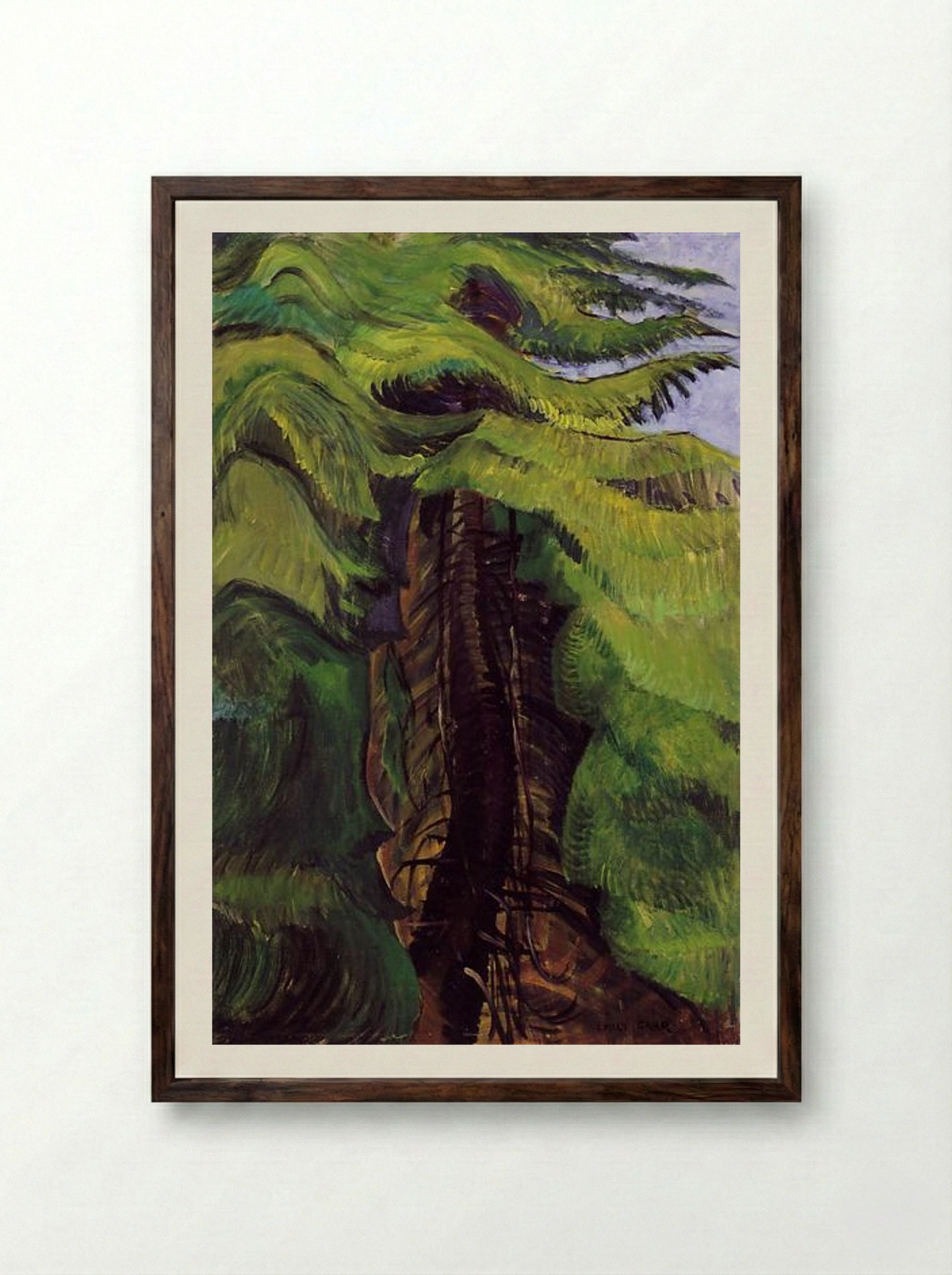 Cedar Sanctuary - Emily Carr - Framed Print Dark Wood