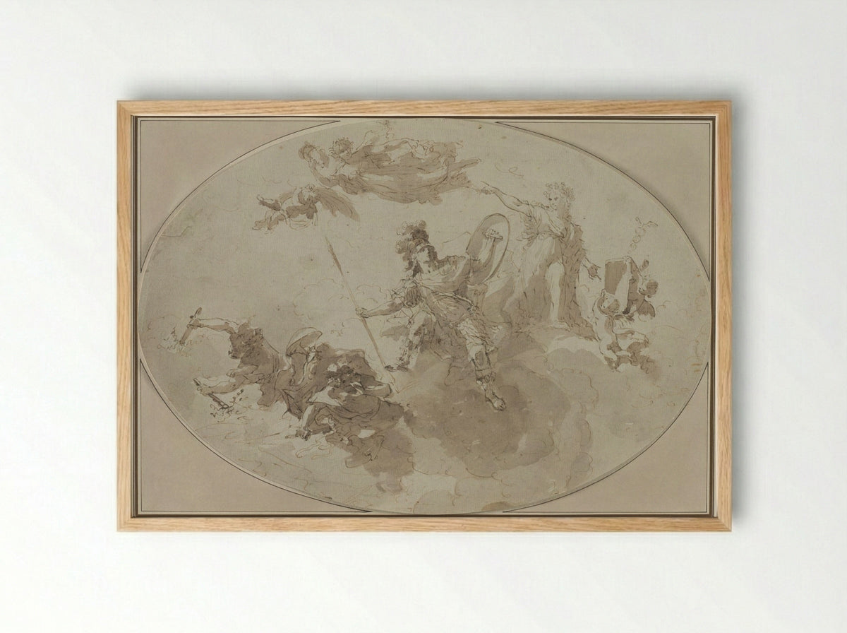 Ceiling Study: Allegory of Peace and War - Giuseppe Bernardino Bison - Framed Print Wood