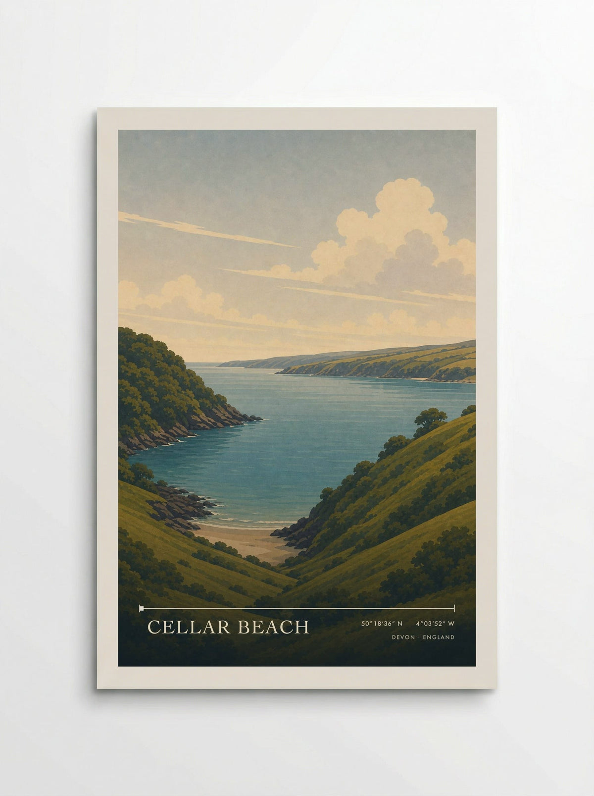 Cellar Beach Devon England Travel Poster - Poster