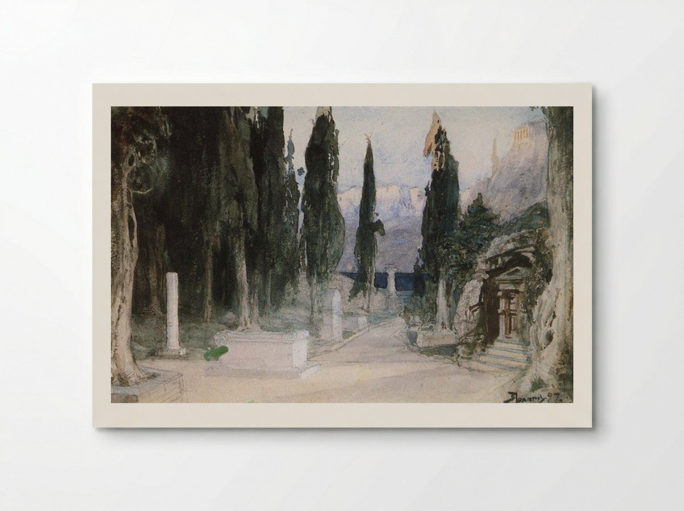 Cemetery among the Cypresses - Vasily Polenov - Poster