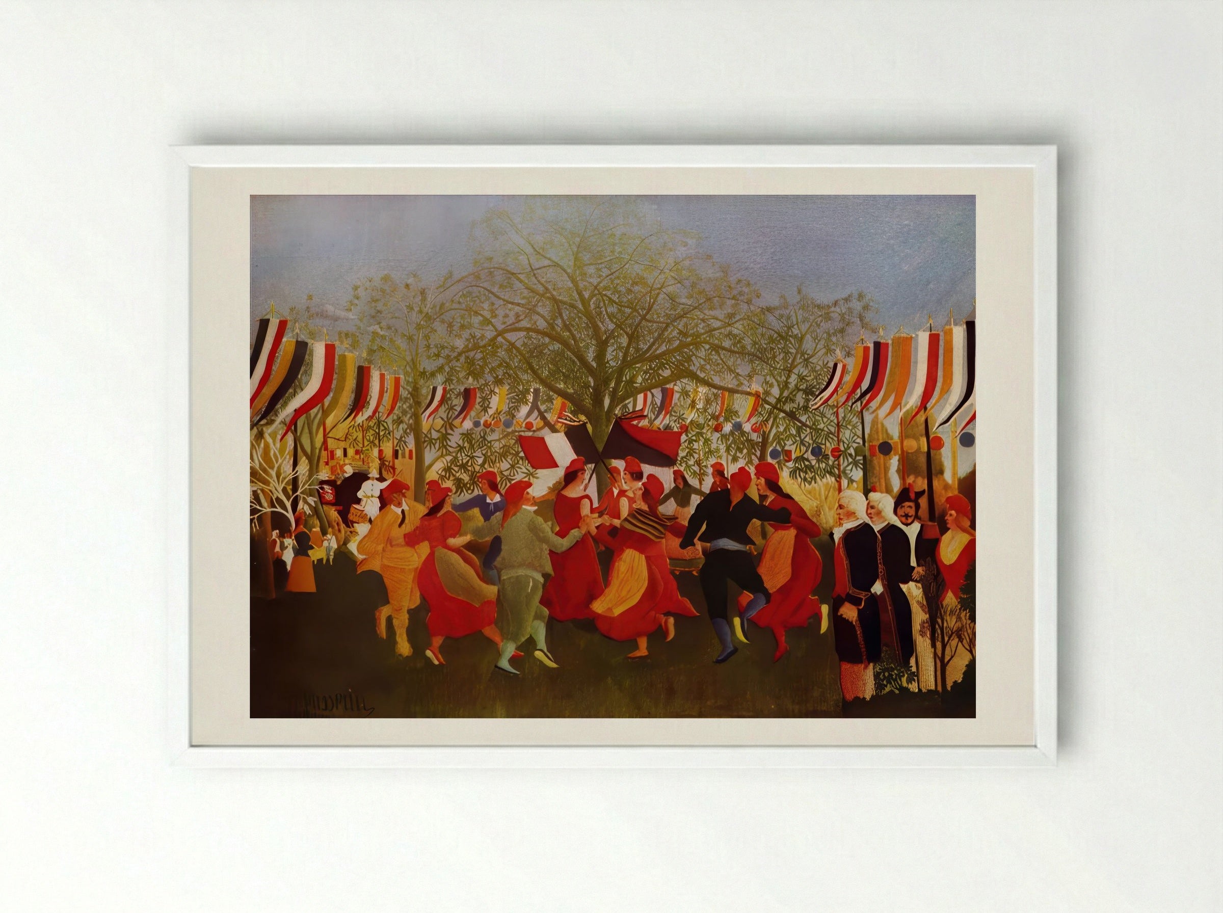 Centennial of Independence by Henri Rousseau – Naïve Art Historical Celebration Print - Framed Print White