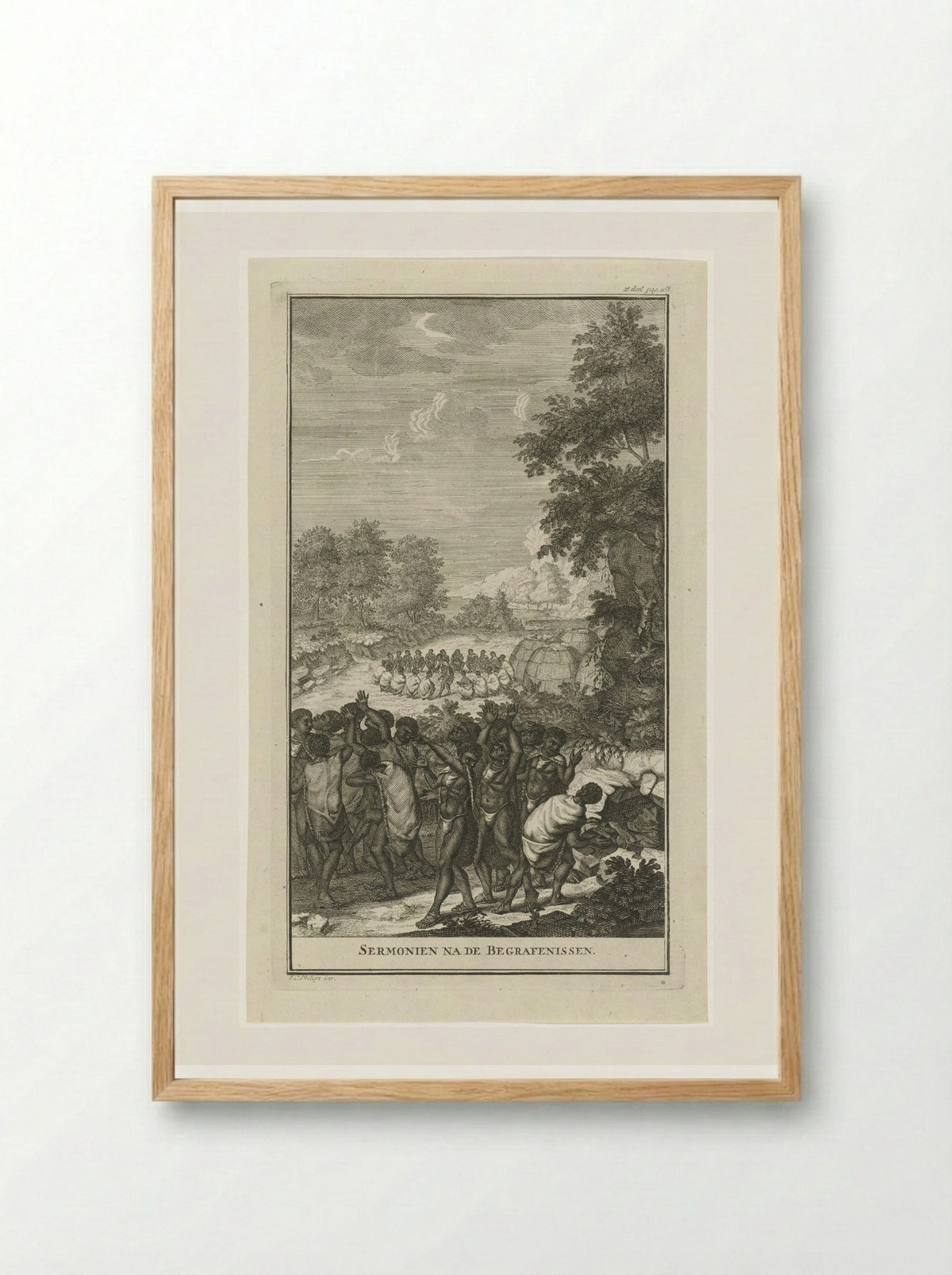 Ceremonie na de begrafenis van een Khoikhoi - Jan Caspar Philips - Framed Print Wood