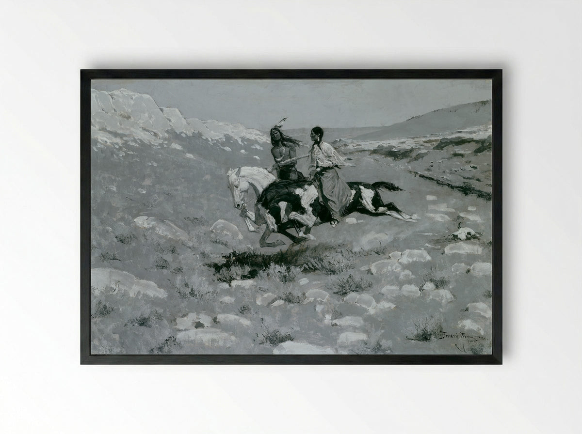 Ceremony of the Fastest Horse - Frederic Remington - Framed Print Black