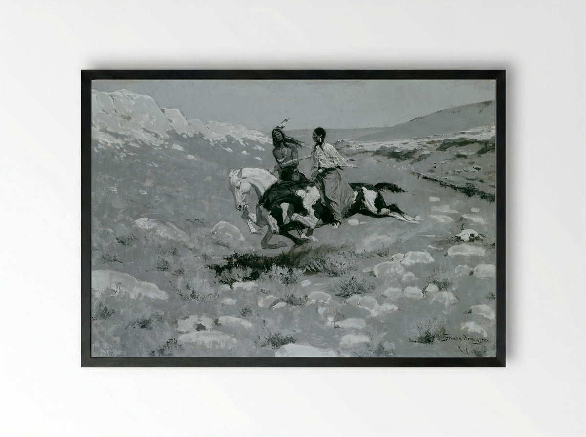 Ceremony of the Fastest Horse - Frederic Remington - Framed Print Black