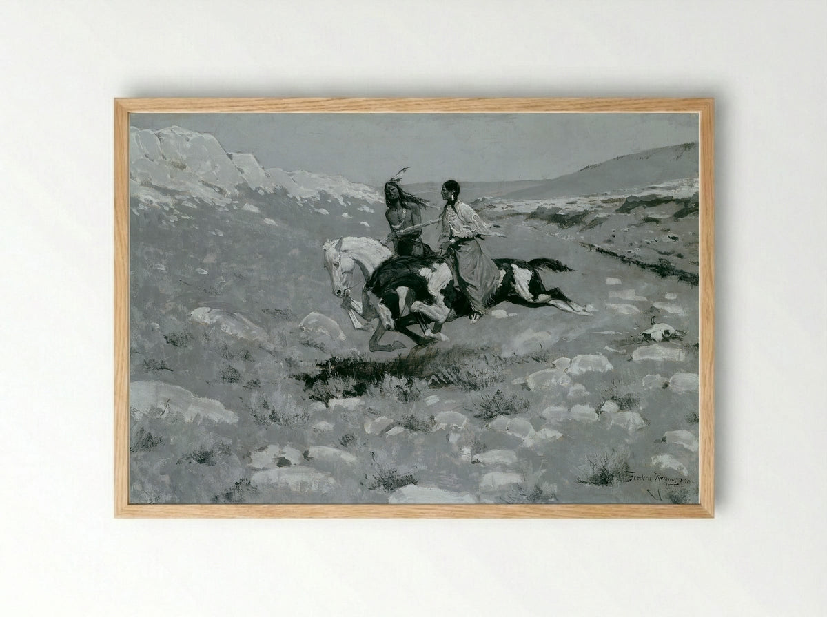 Ceremony of the Fastest Horse - Frederic Remington - Framed Print Wood