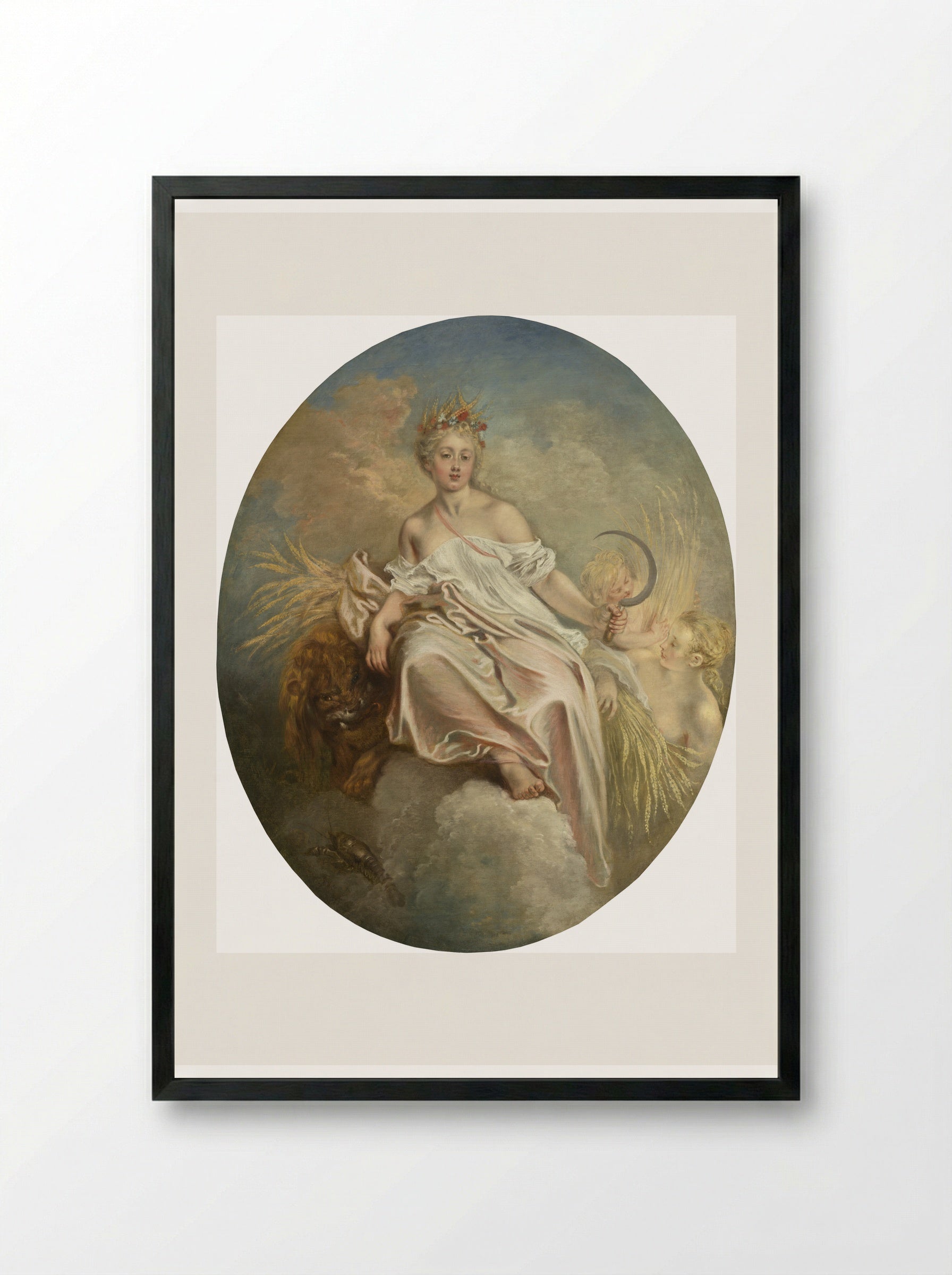 Ceres (Summer) - Antoine Watteau - Framed Print Black