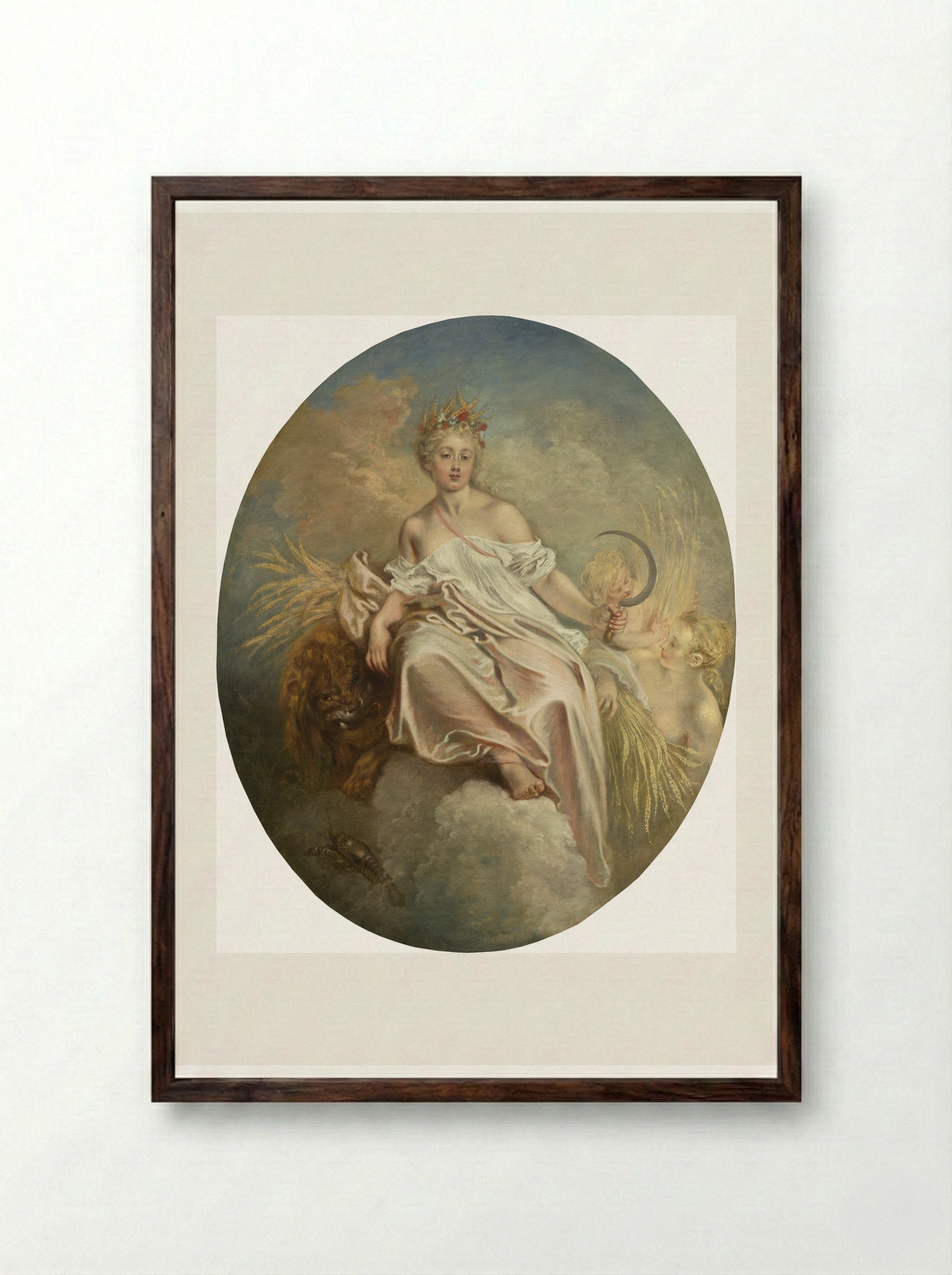 Ceres (Summer) - Antoine Watteau - Framed Print Dark Wood
