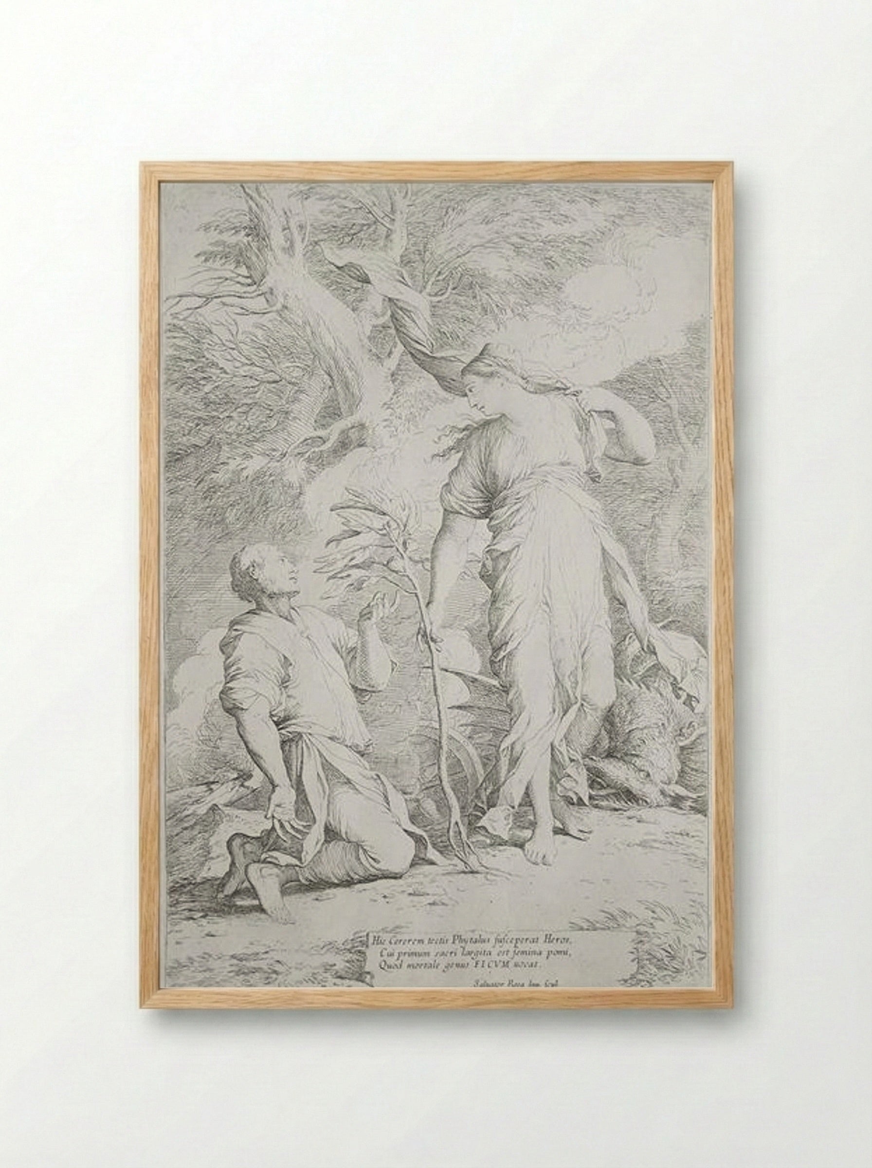 Ceres and Phytalus - Salvator Rosa - Framed Print Wood