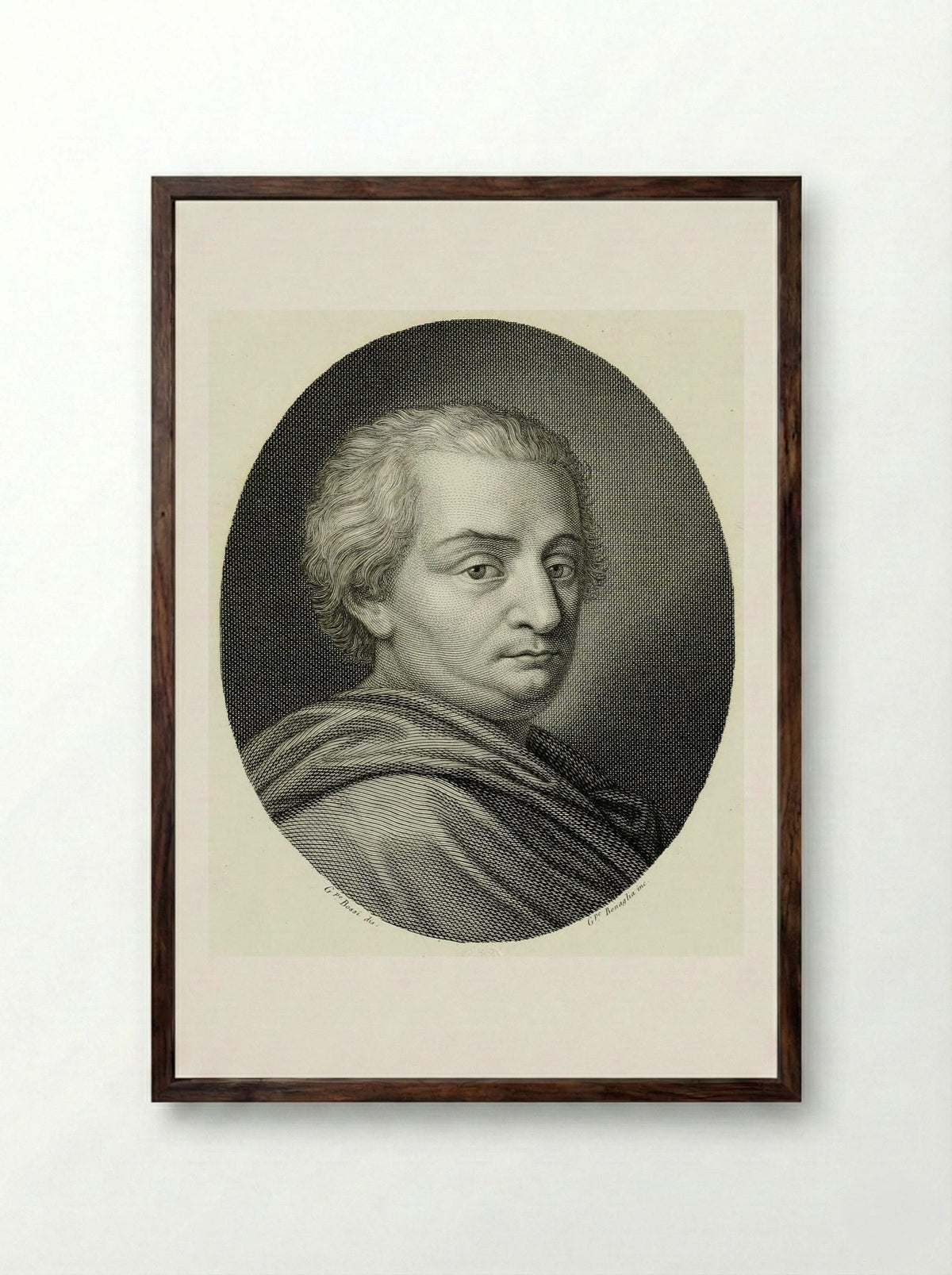 Cesare Bonesana, Marchese di Beccaria - Giuseppe Benaglia - Framed Print Dark Wood