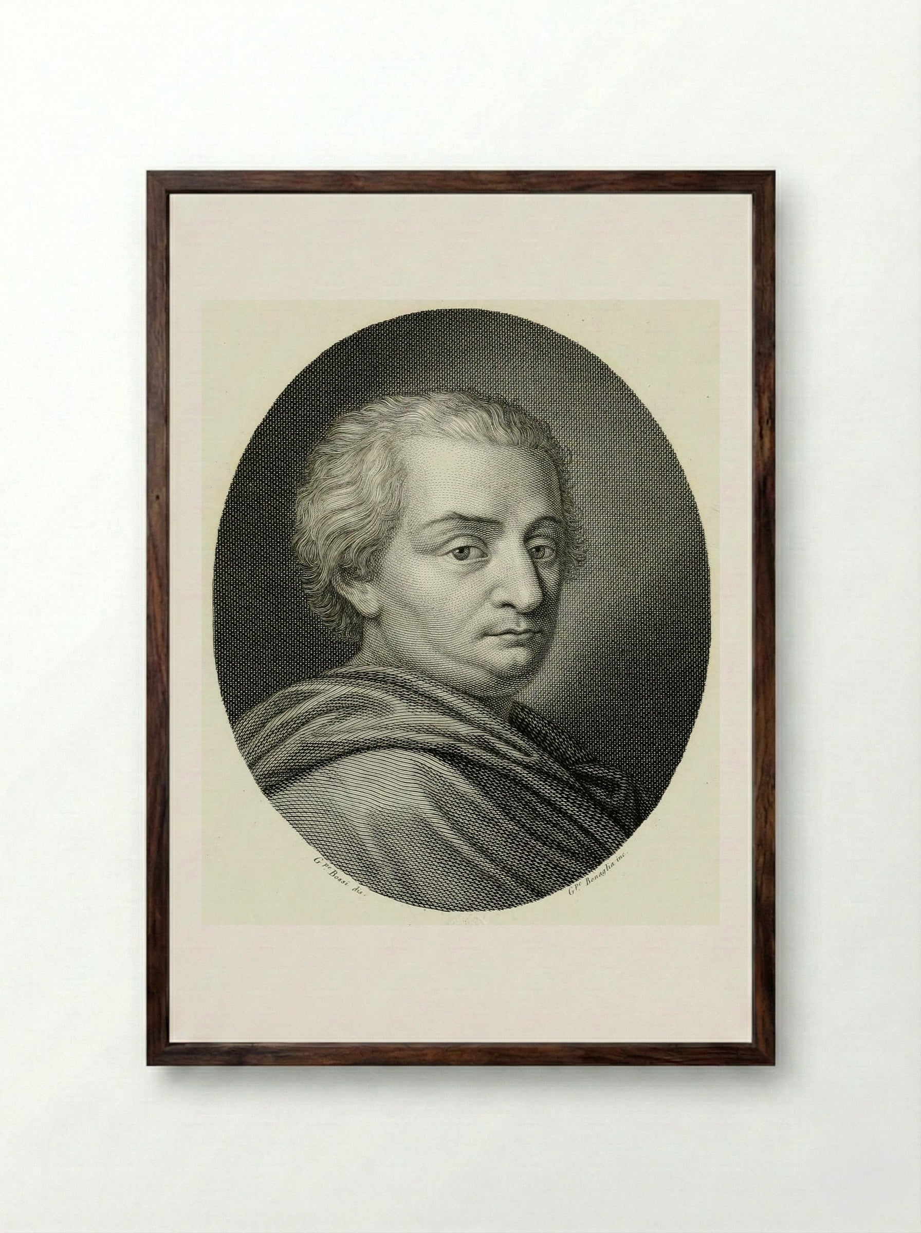 Cesare Bonesana, Marchese di Beccaria - Giuseppe Benaglia - Framed Print Dark Wood