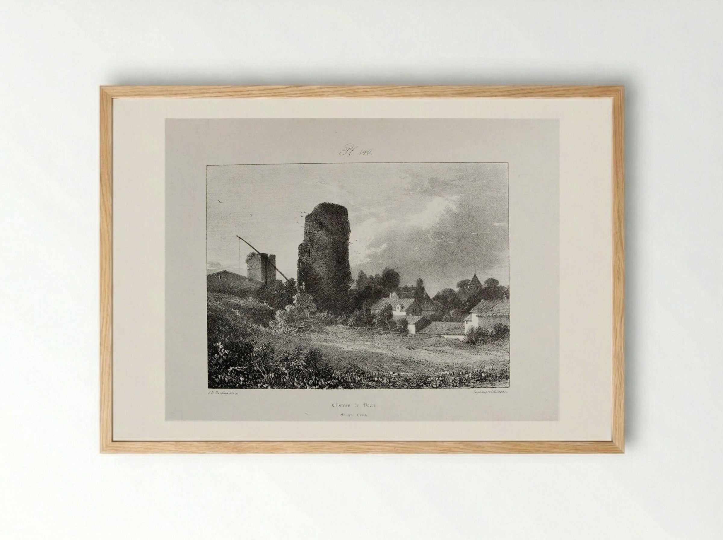 Château de Verce - James Duffield Harding - Framed Print Wood