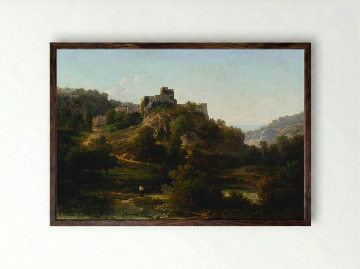 Châteauvieux-sur-Suran - Antoine-Claude Ponthus-Cinier - Framed Print Dark Wood