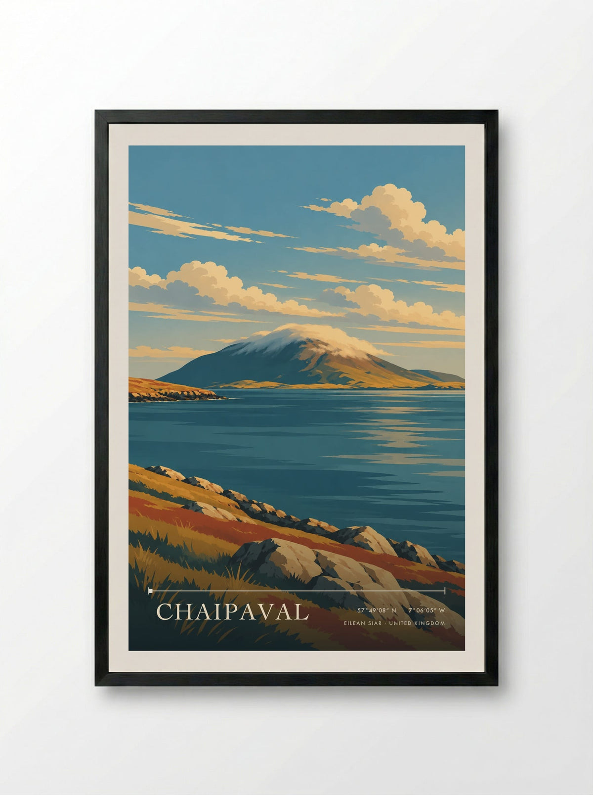 Chaipaval, Eilean Siar | Travel Poster - Framed Print Black
