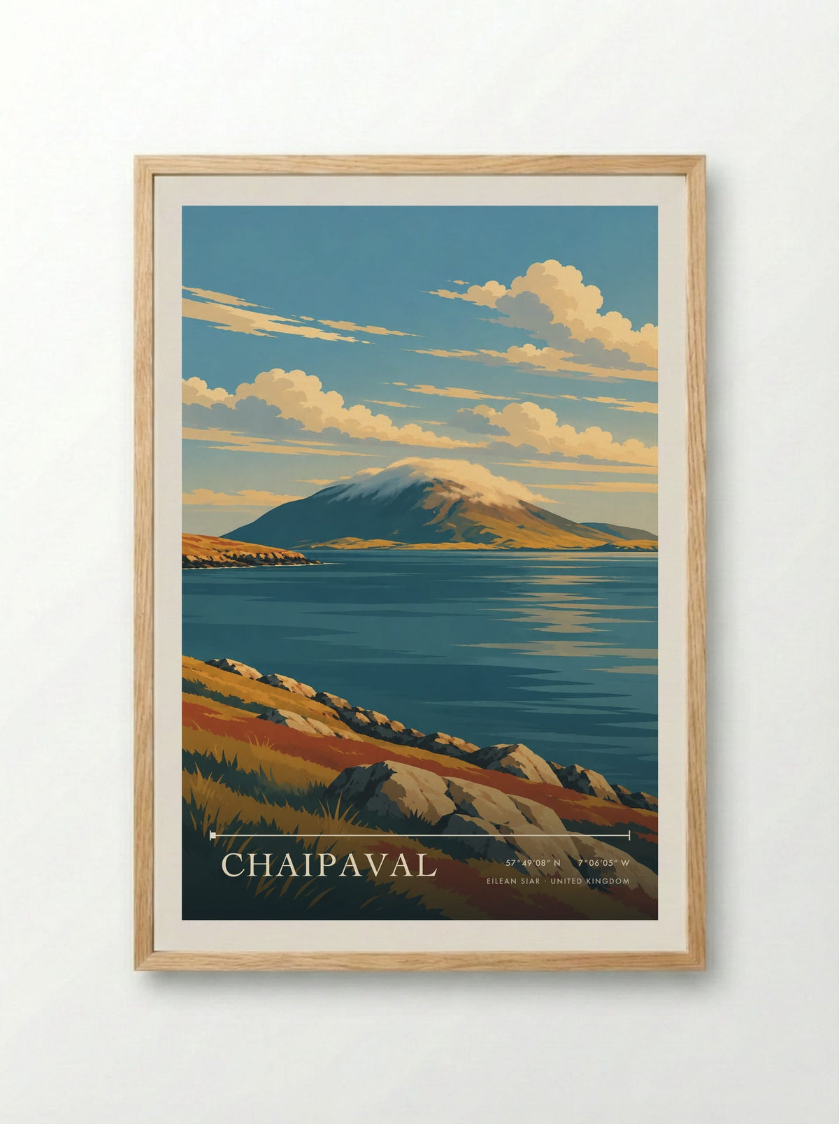 Chaipaval, Eilean Siar | Travel Poster - Framed Print Wood