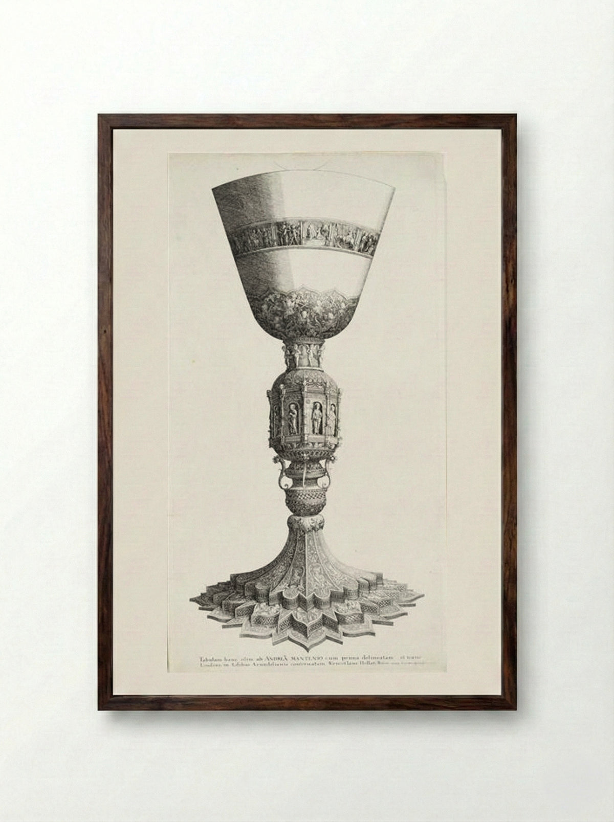 Chalice (After Andrea Mantegna) - Wenceslaus Hollar - Framed Print Dark Wood