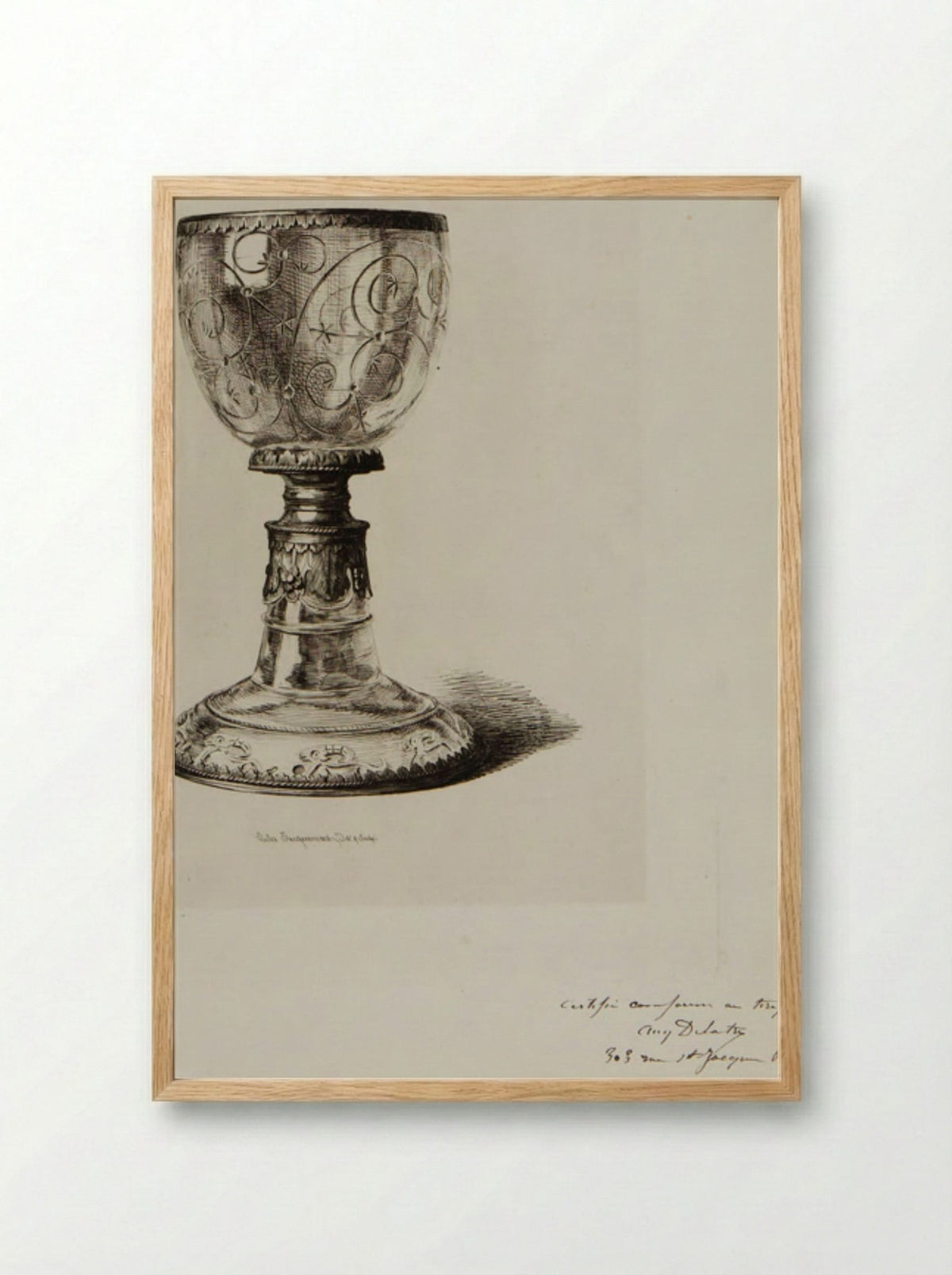 Chalice of Rock-Crystal - Jules Ferdinand Jacquemart - Framed Print Wood