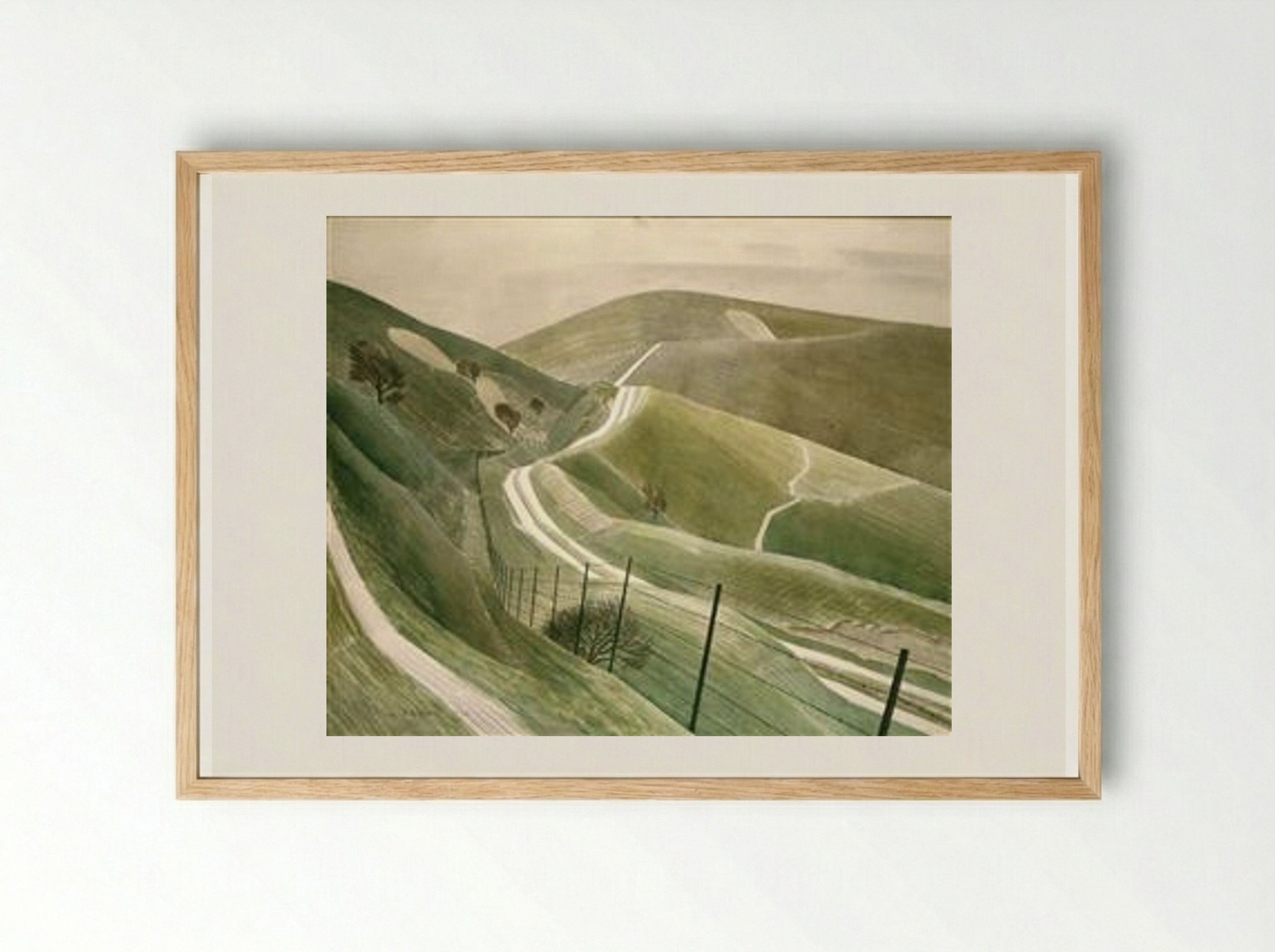 Chalk Paths - Eric Ravilious - Framed Print Wood
