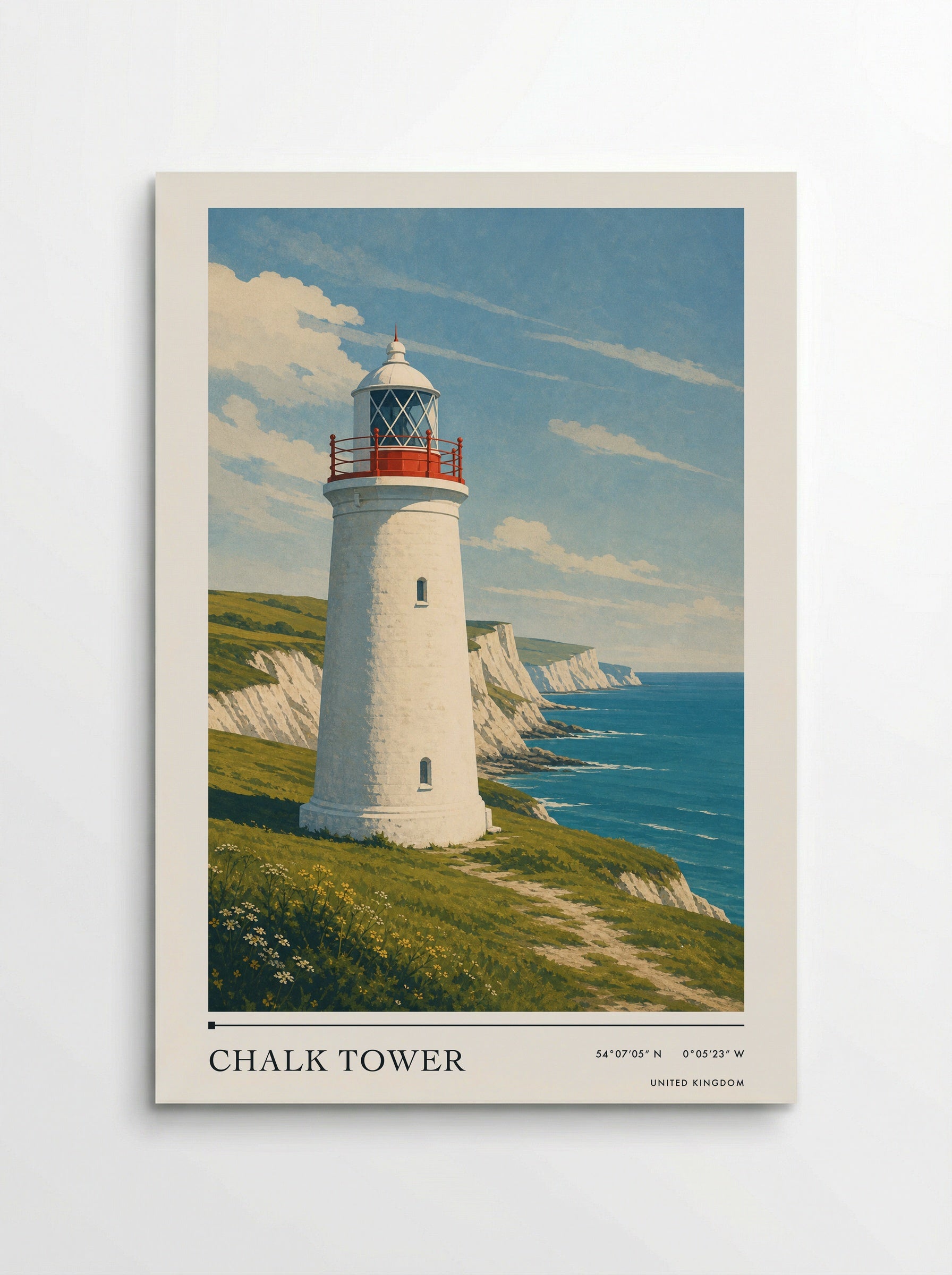 Chalk Tower United Kingdom Travel Poster - Poster