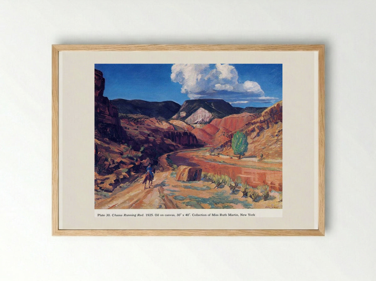 Chama Running Red - John French Sloan - Framed Print Wood