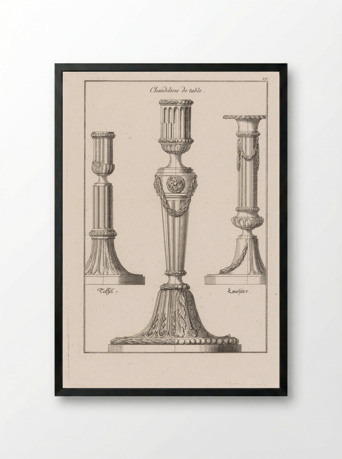 Chandeliers de table - Franz Xaver Habermann - Framed Print Black
