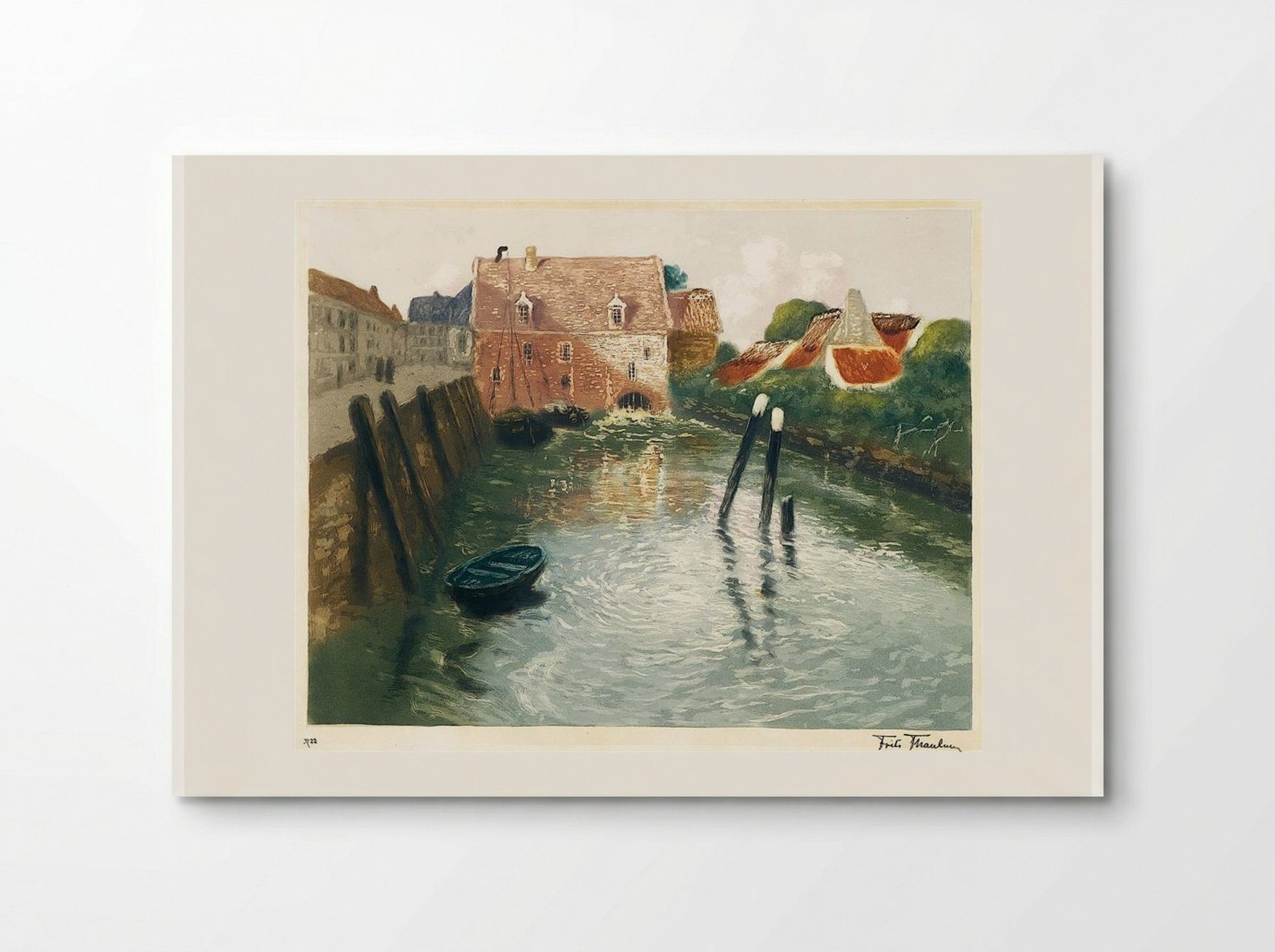Channel with Watermill - Frits Thaulow - Poster