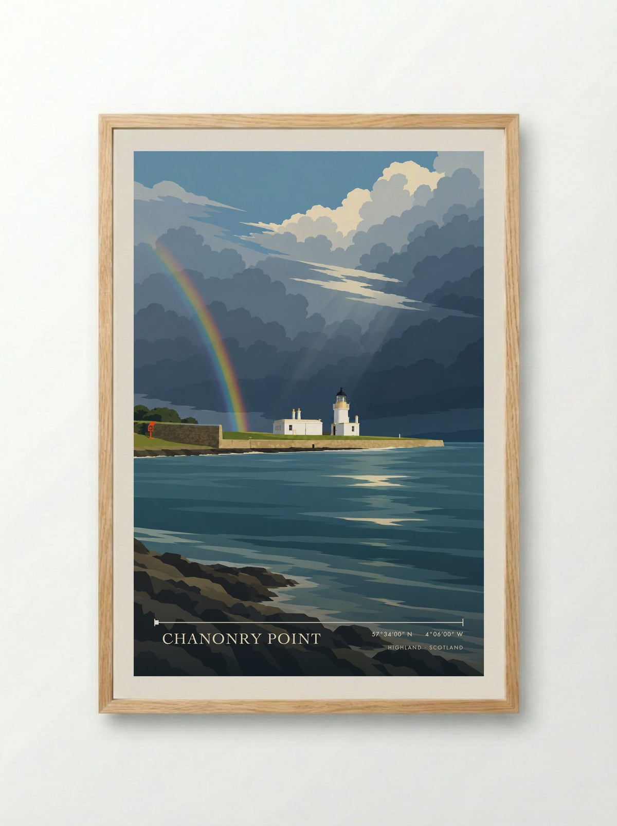 Chanonry Point, Highland | Travel Poster - Framed Print Wood