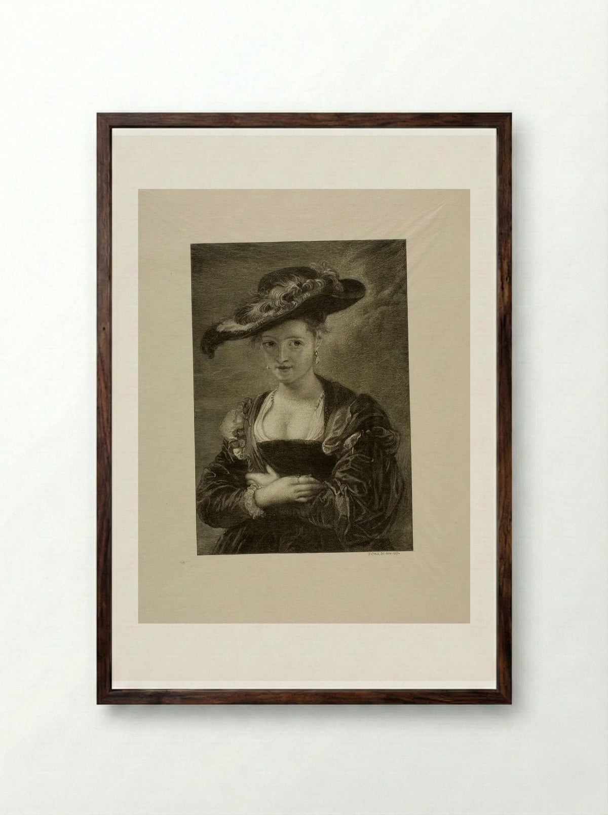 Chapeau de paille - Timothy Cole - Framed Print Dark Wood