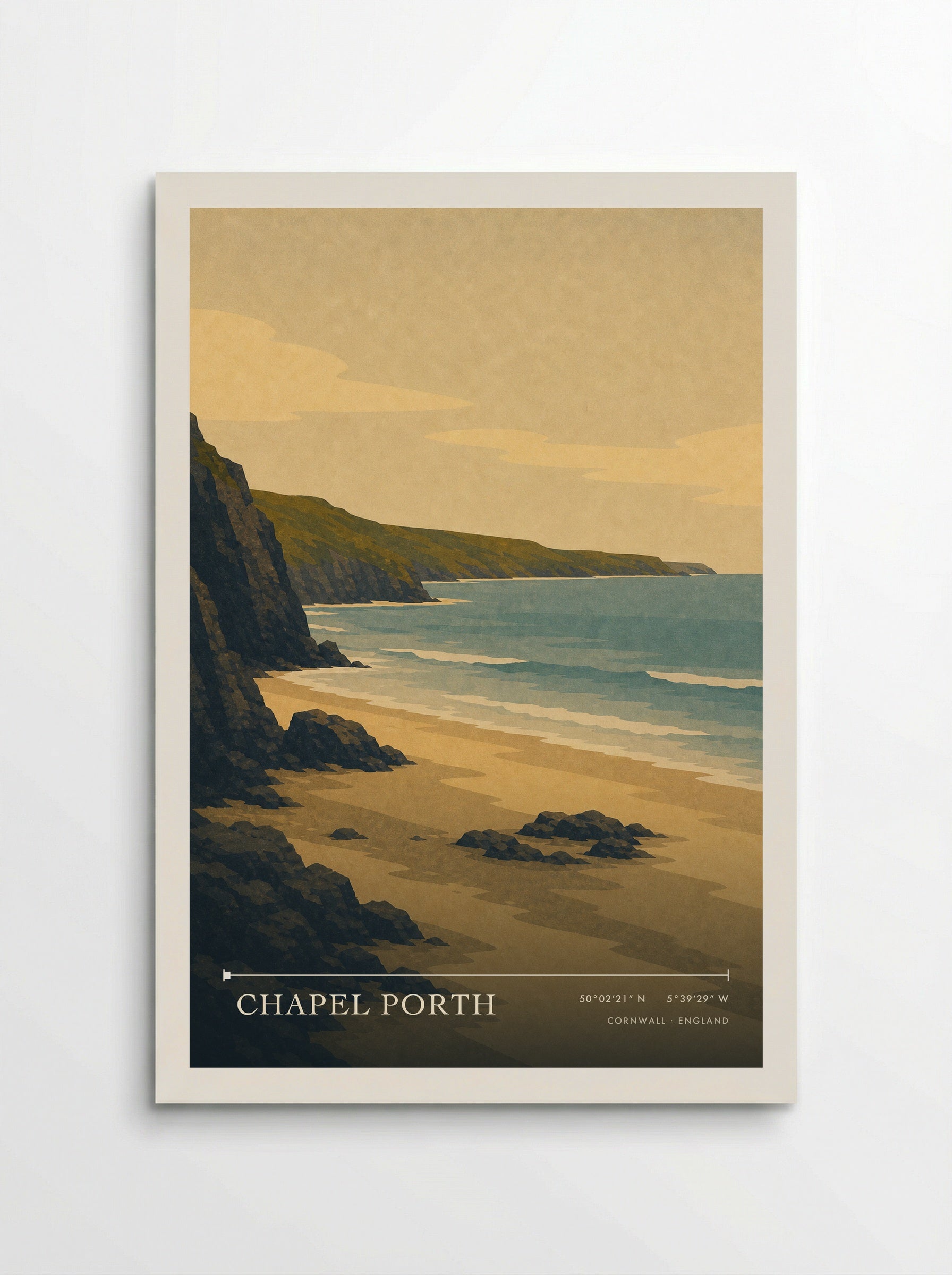 Chapel Porth Cornwall England Travel Poster - Poster