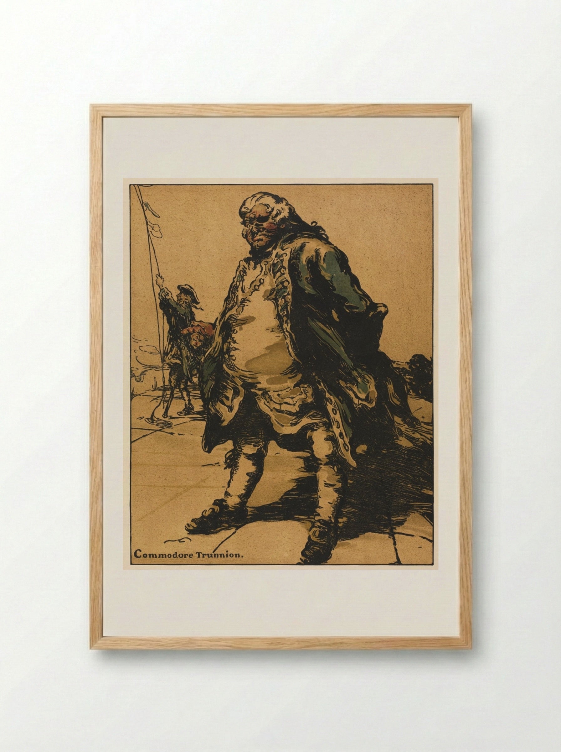 Characters of Romance: Commodore Trunnion - William Nicholson - Framed Print Wood